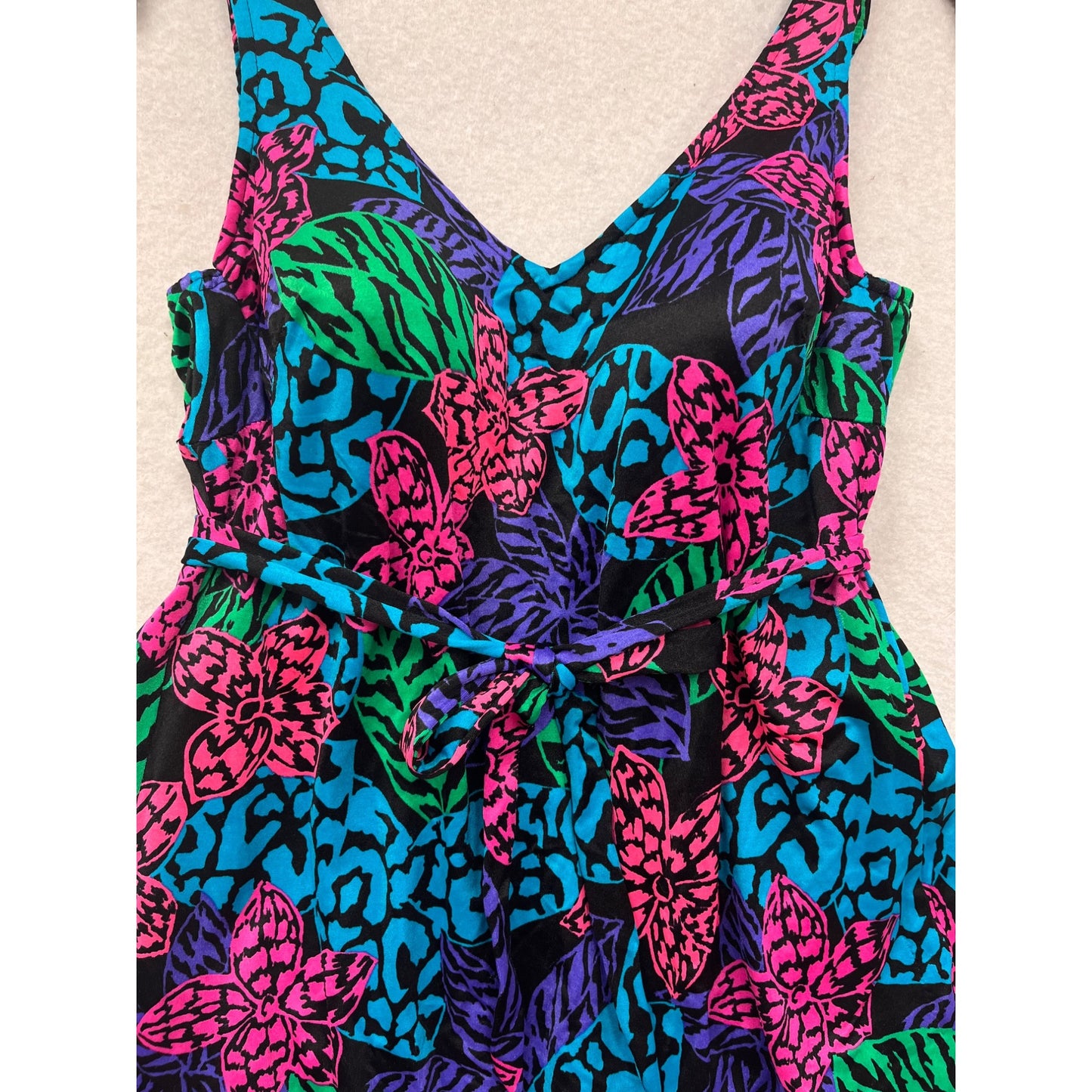 Vintage 80s Womens Floral Swimdres #8420