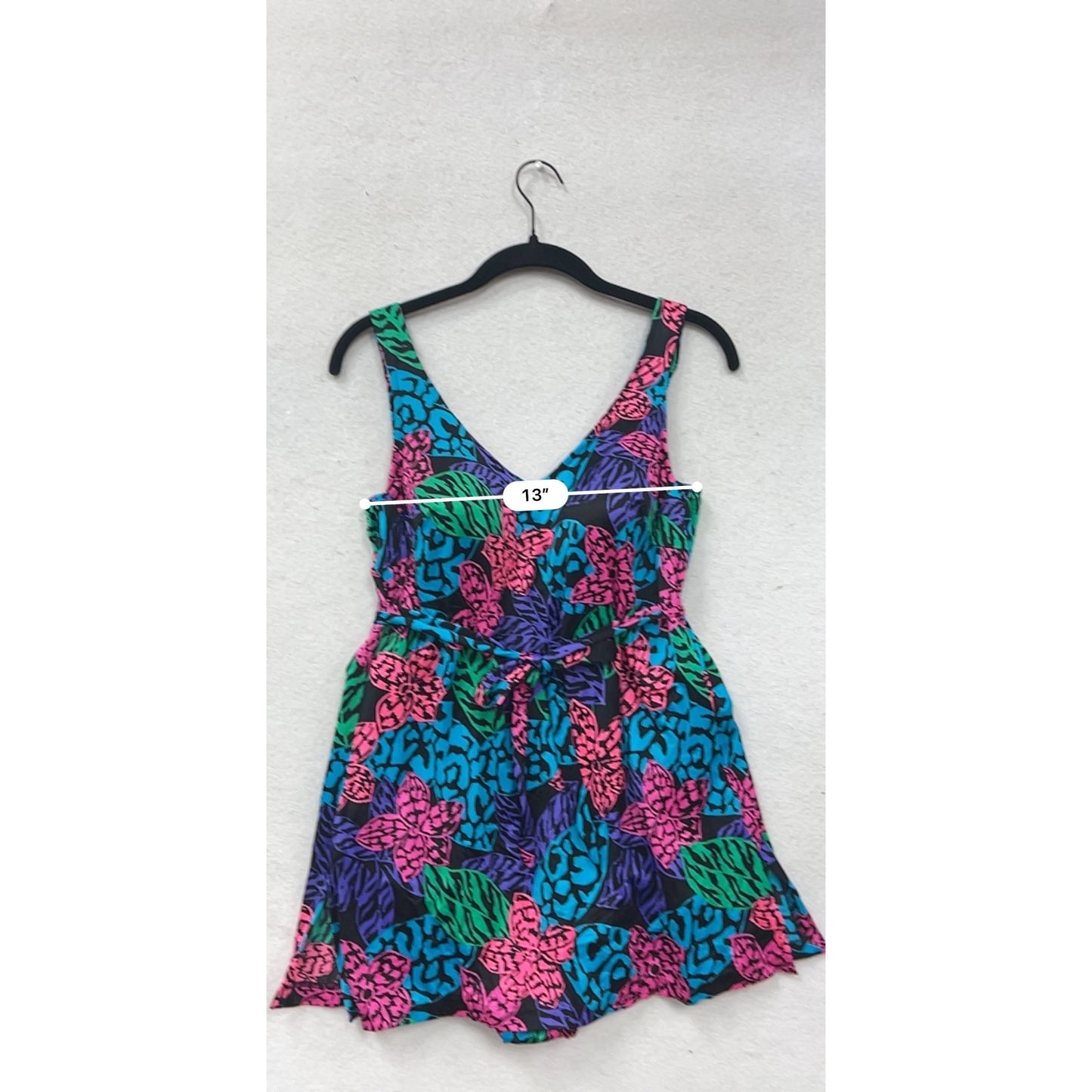 Vintage 80s Womens Floral Swimdres #8420