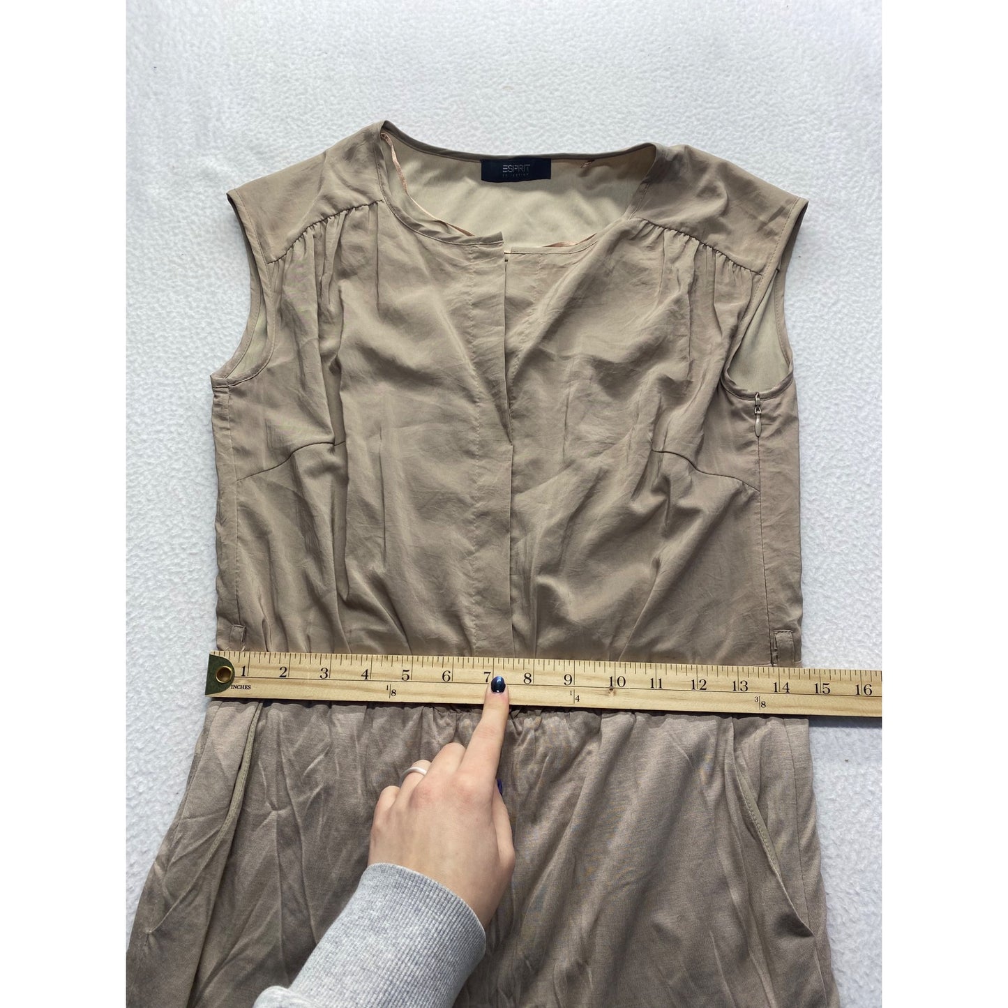 Esprit Collection Womens Beige Sleeveless Midi Dress #7339