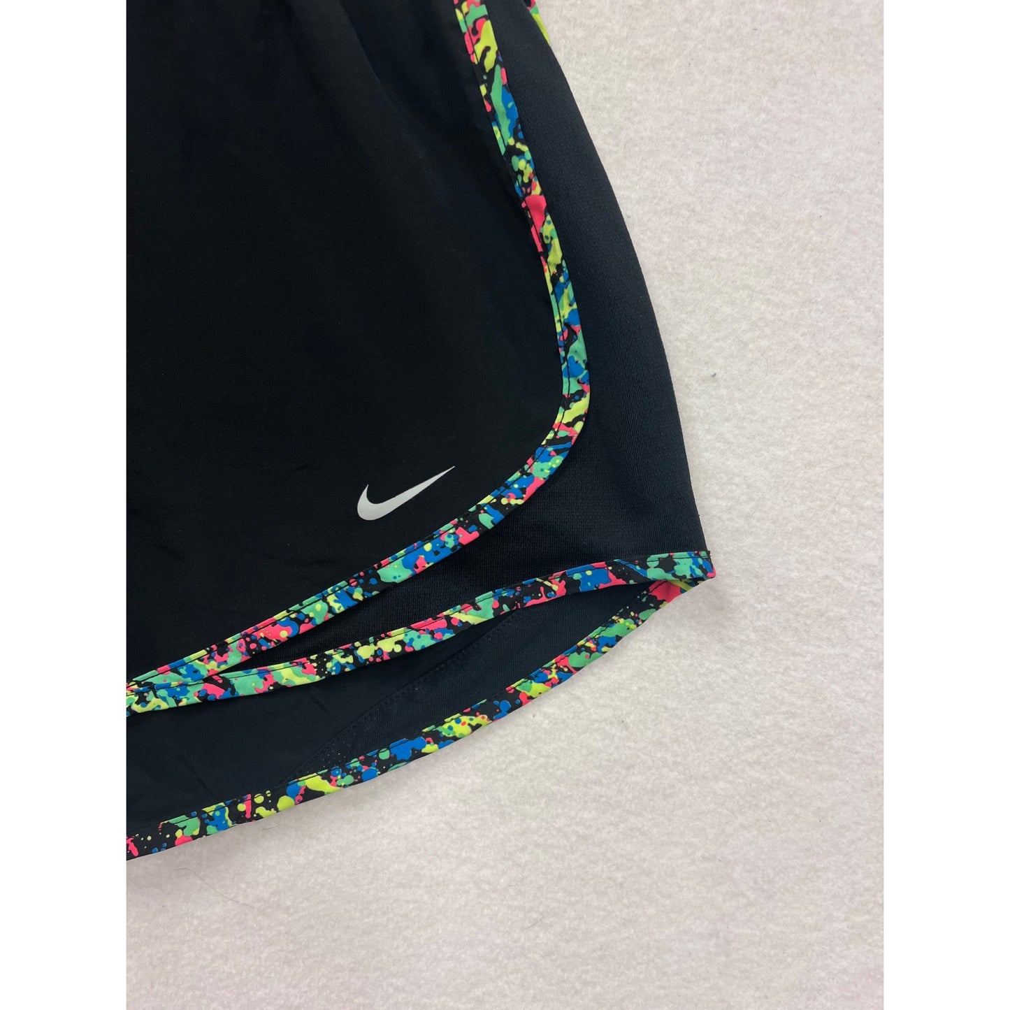 Nike Womens Black Running Shorts W/ Multicolor Trim & Elastic Waistband - XS/S #6618