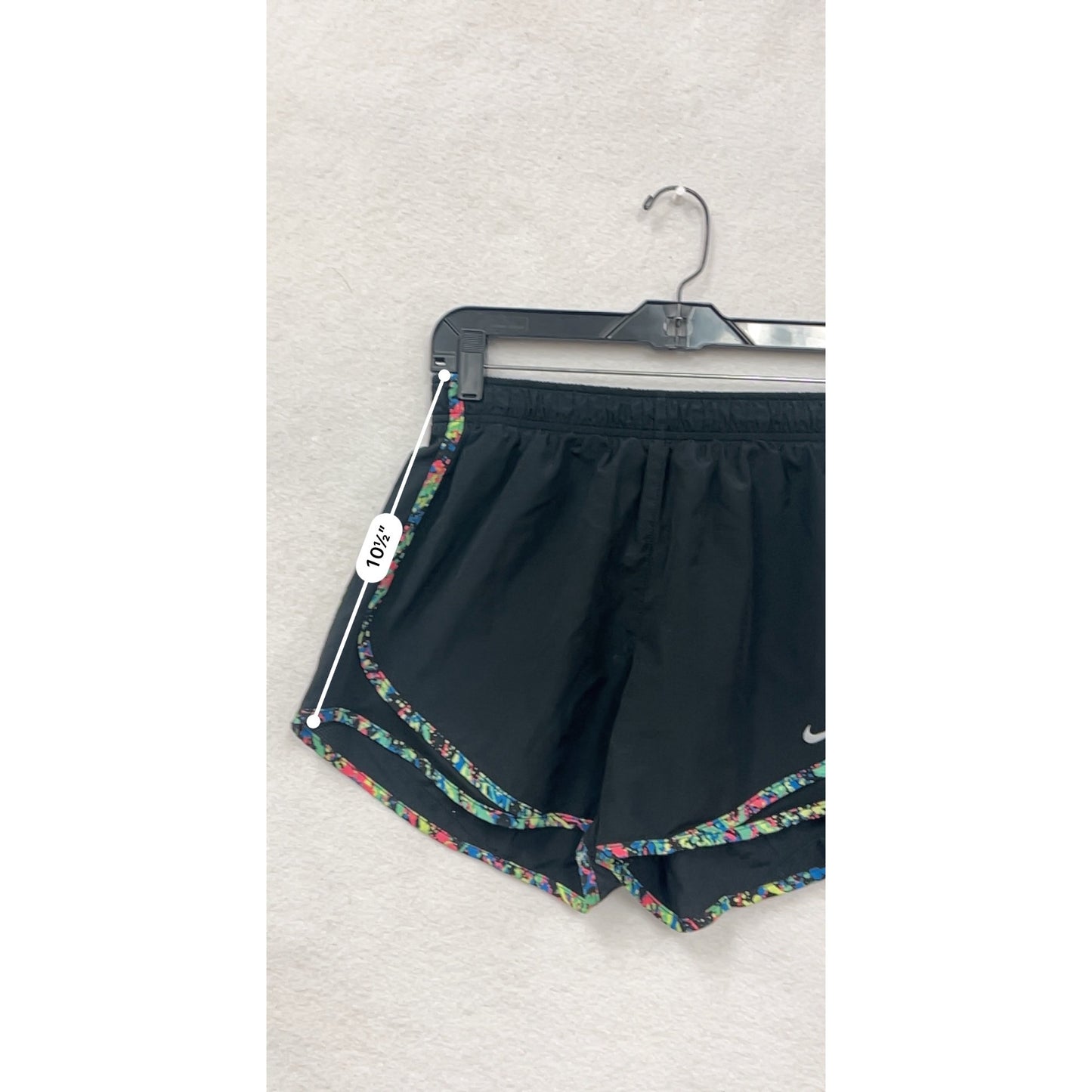 Nike Womens Black Running Shorts W/ Multicolor Trim & Elastic Waistband - XS/S #6618