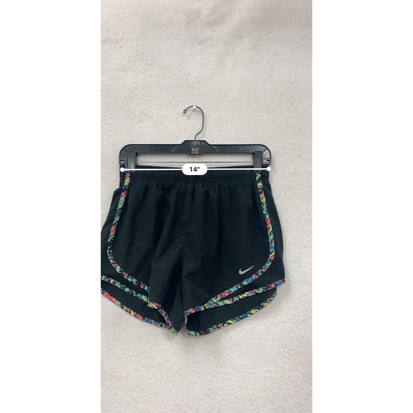 Nike Womens Black Running Shorts W/ Multicolor Trim & Elastic Waistband - XS/S #6618