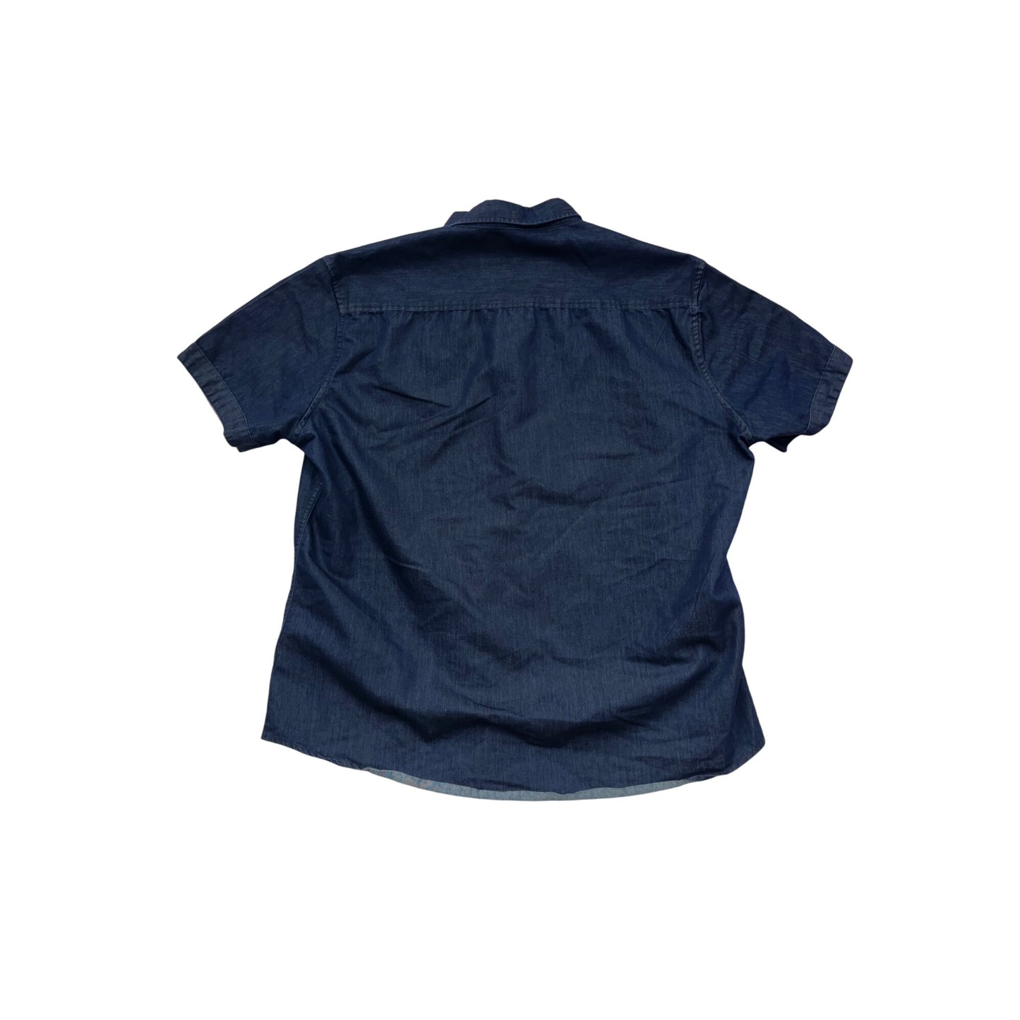 Coofandy Mens Navy Short Sleeve Button-Up Shirt XL #8363