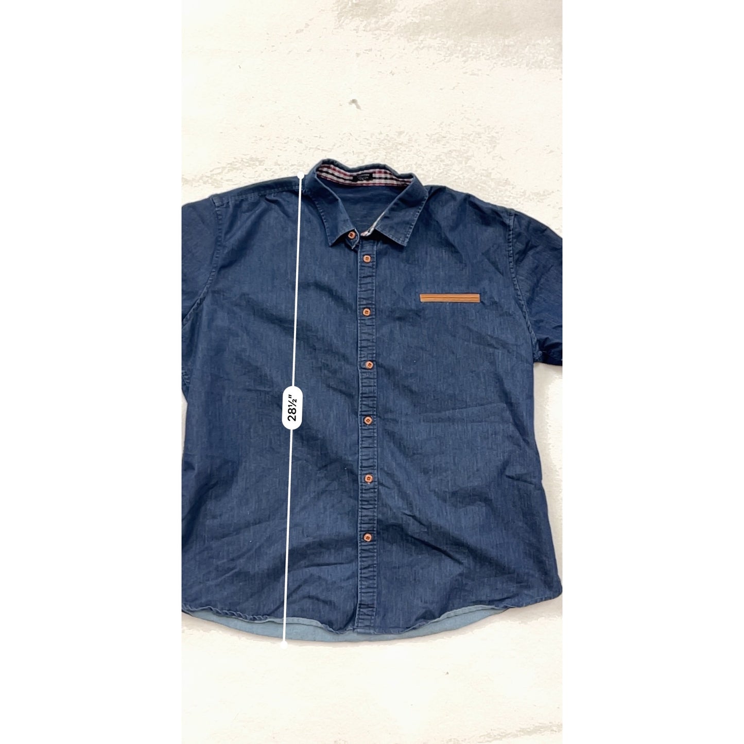 Coofandy Mens Navy Short Sleeve Button-Up Shirt XL #8363