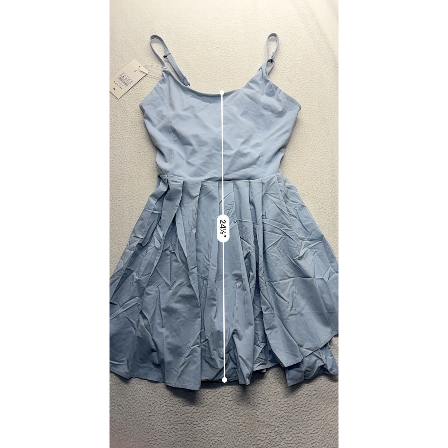 Halara Light Blue Spaghetti Strap Flowy Dress #7671