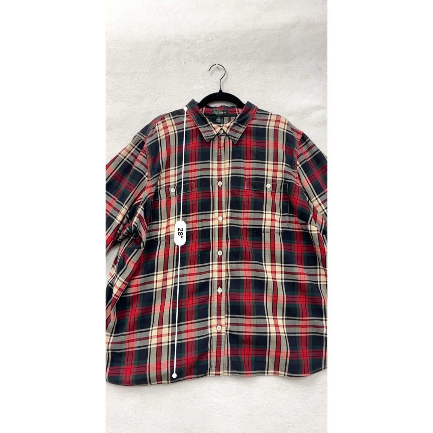 Womens 3XL Lauren Jeans Co Ralph Lauren Red & Green Plaid Button-Down Shirt #6969