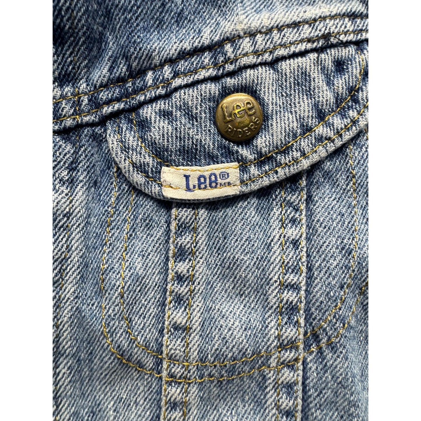 Vintage Lee Riders Kids Denim Jacket Button-Up Blue #7997