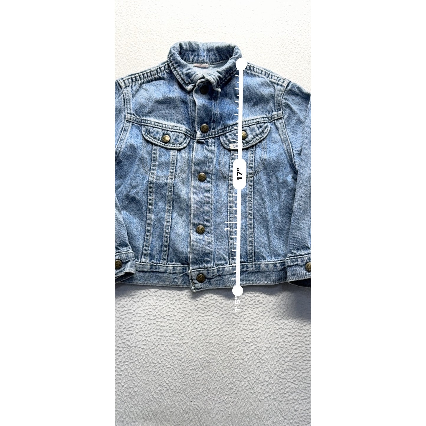 Vintage Lee Riders Kids Denim Jacket Button-Up Blue #7997