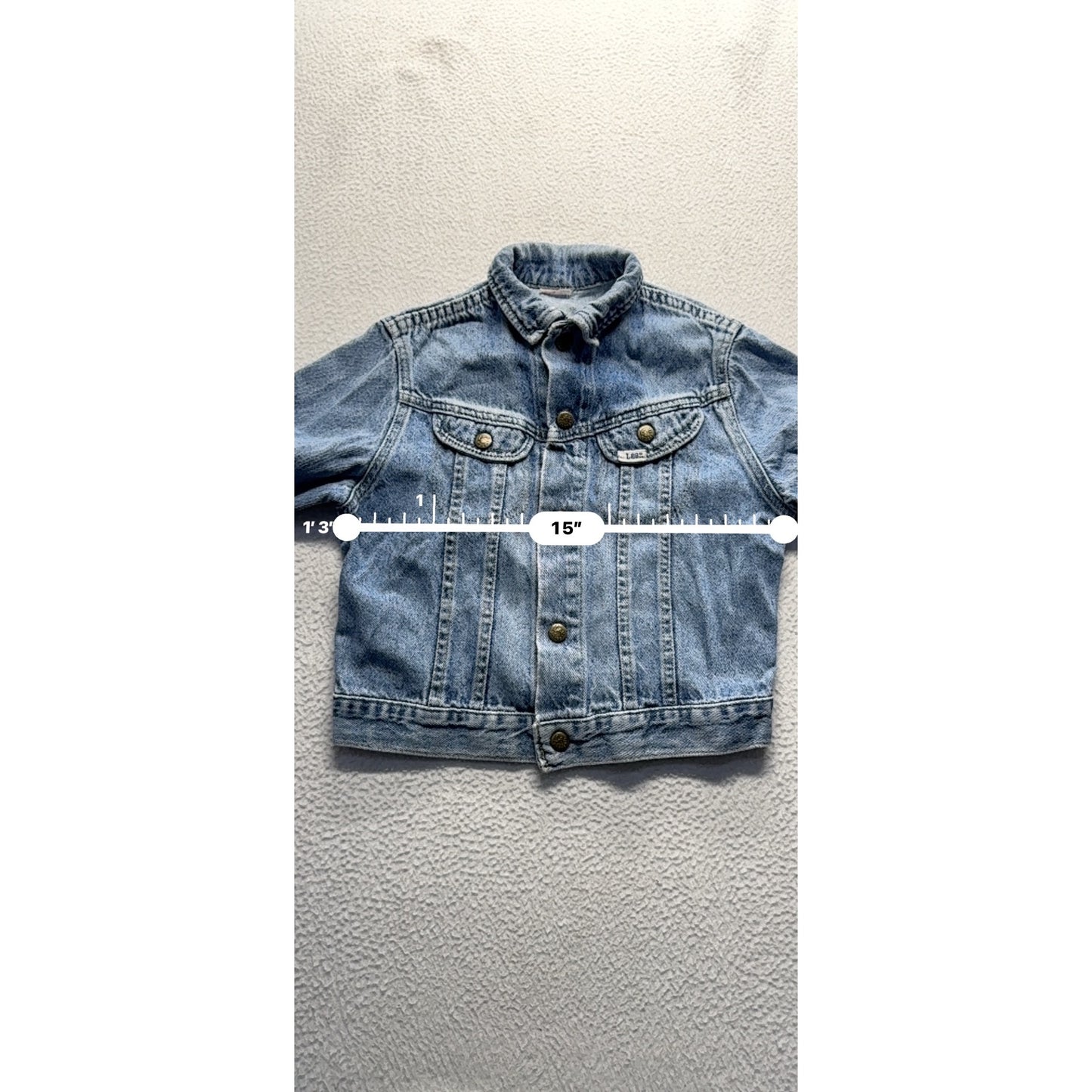 Vintage Lee Riders Kids Denim Jacket Button-Up Blue #7997