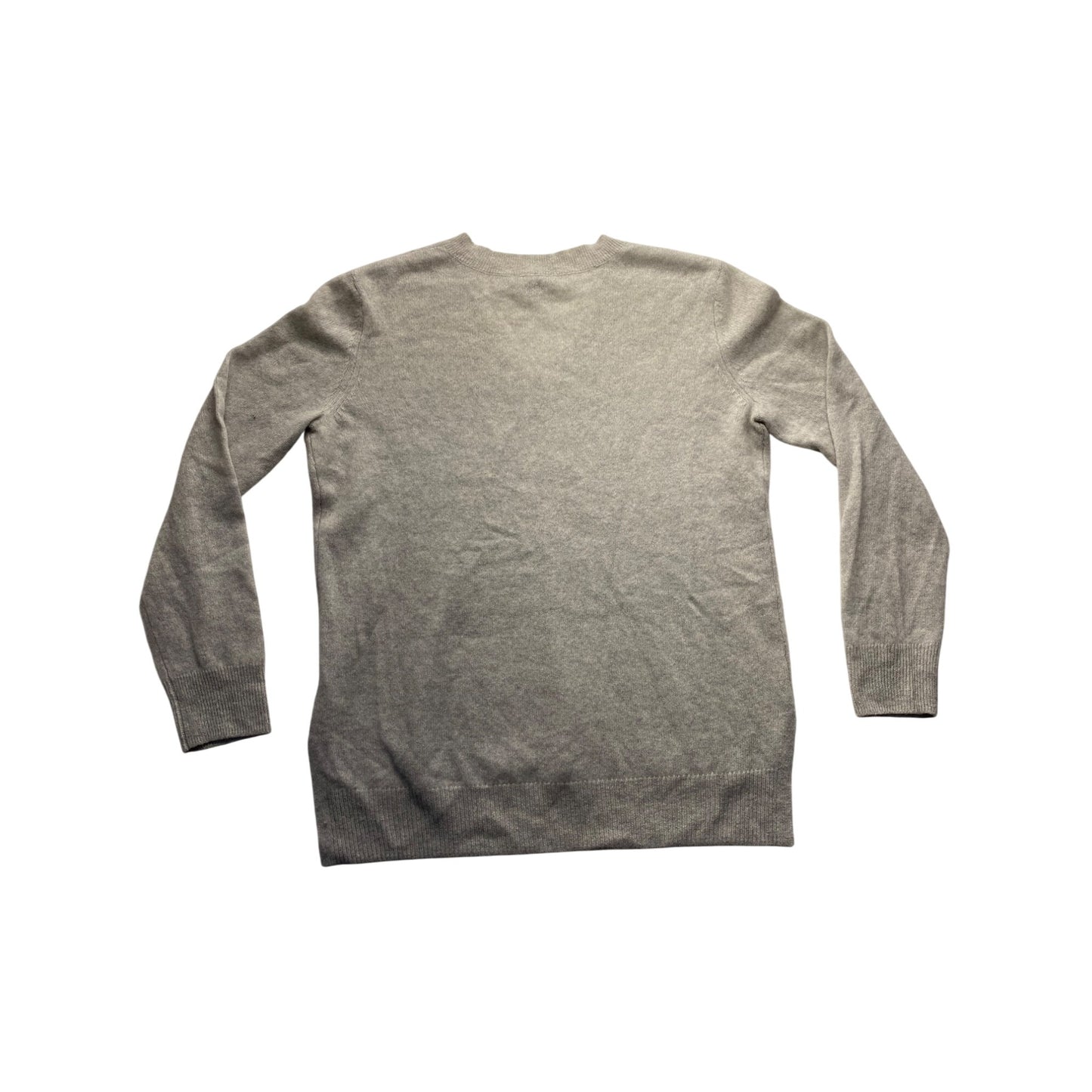 Saks Fifth Avenue Gray V-Neck Cashmere Sweater #7408