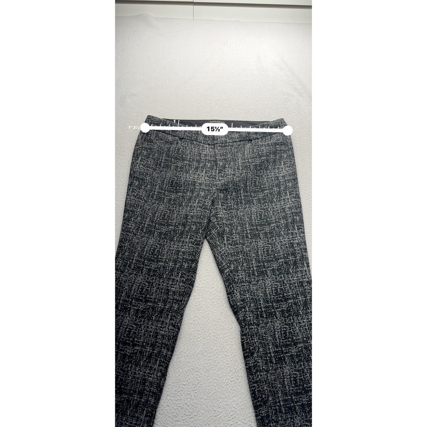Banana Republic Sloan Fit Textured Stretch Pants Size 6 Black & White 35 #9275