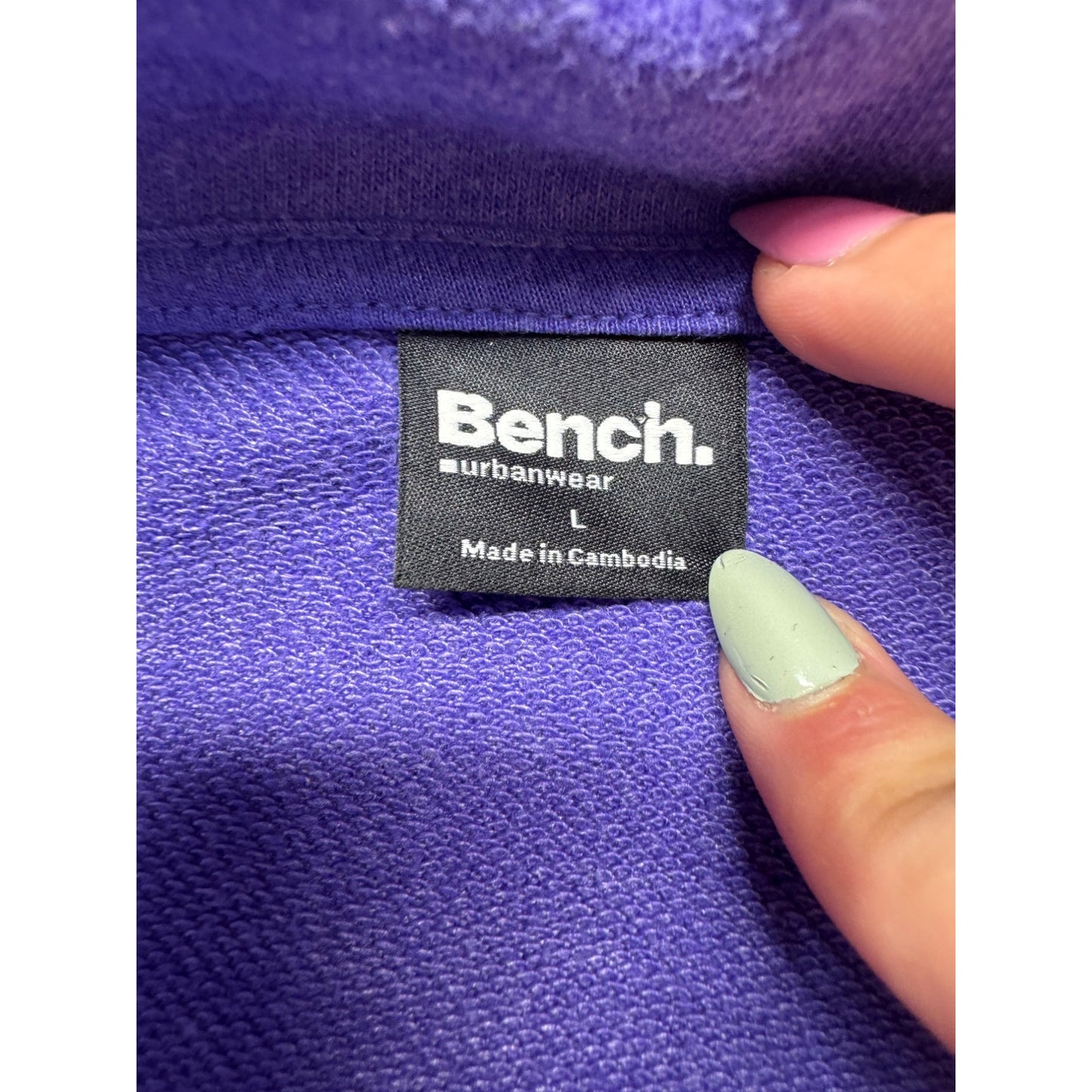 Bench. Womens Purple Full-Zip Fleece Jacket W/ Thumbholes & Pockets Size L #7823
