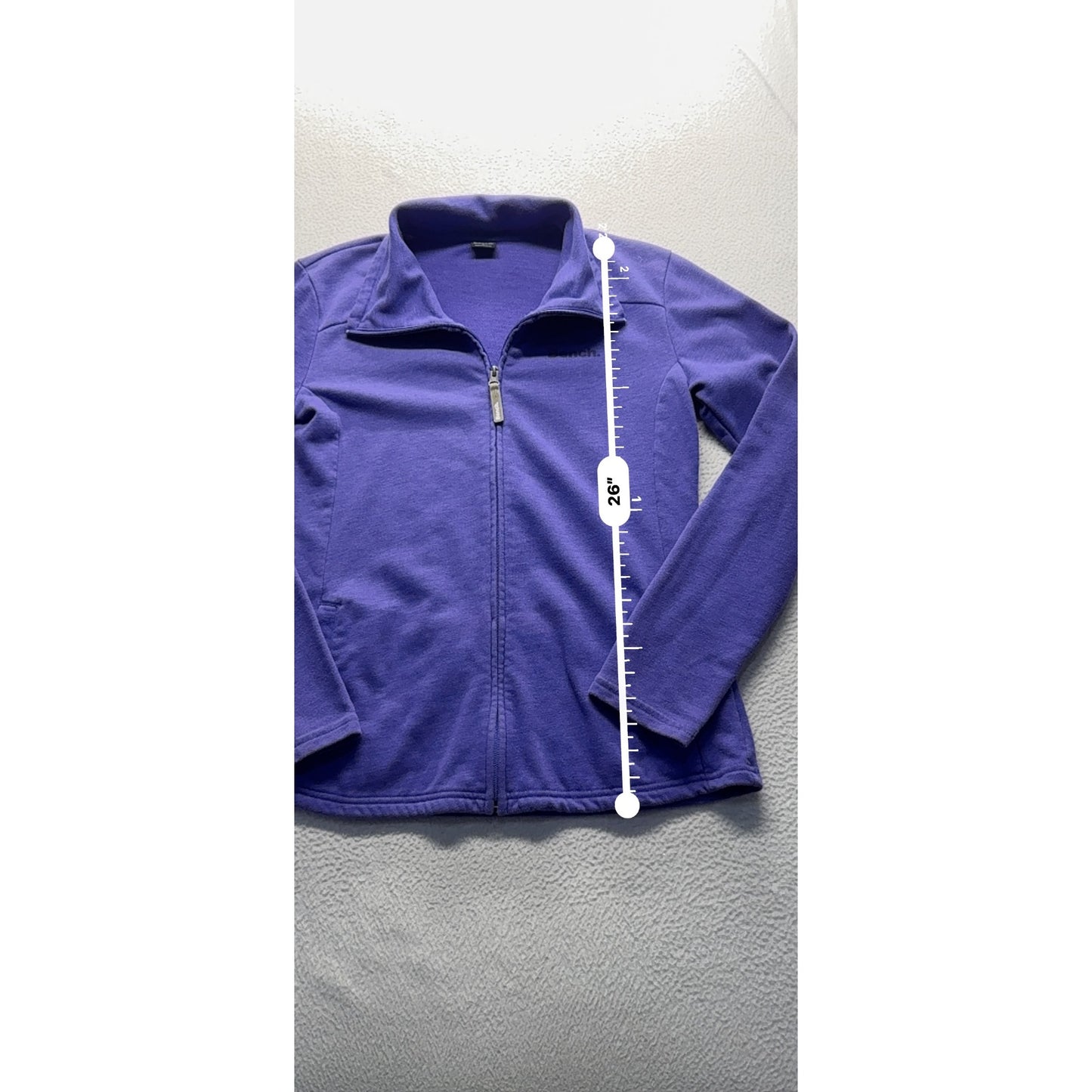 Bench. Womens Purple Full-Zip Fleece Jacket W/ Thumbholes & Pockets Size L #7823