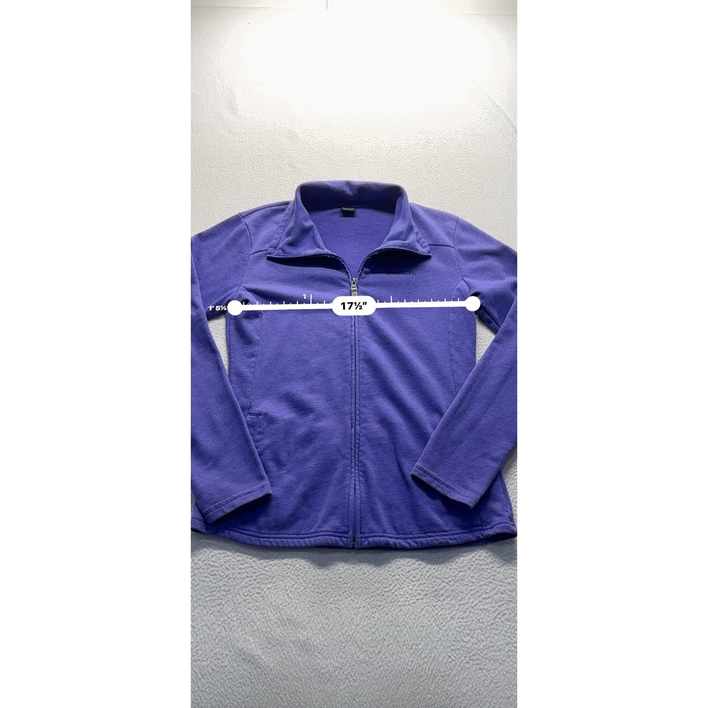 Bench. Womens Purple Full-Zip Fleece Jacket W/ Thumbholes & Pockets Size L #7823
