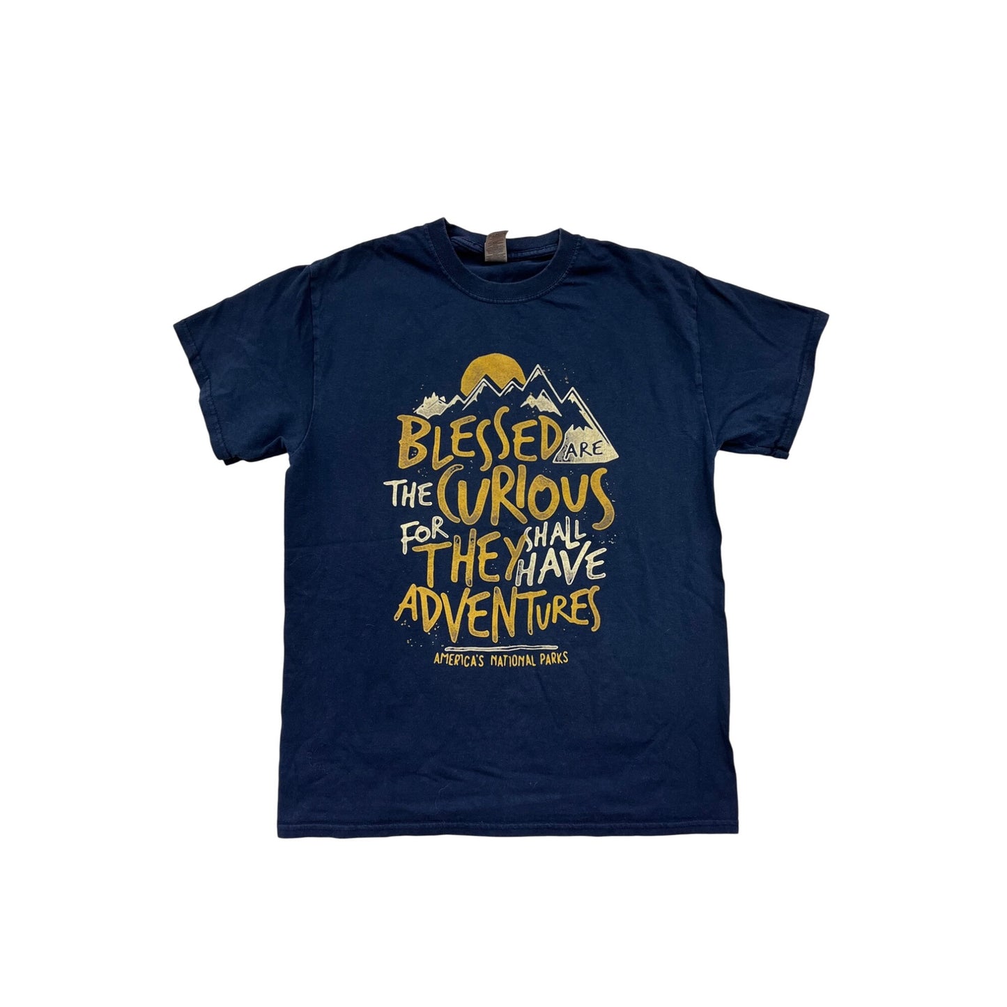 Blessed Are The Curious Graphic Tee Unisex M Gildan #8115
