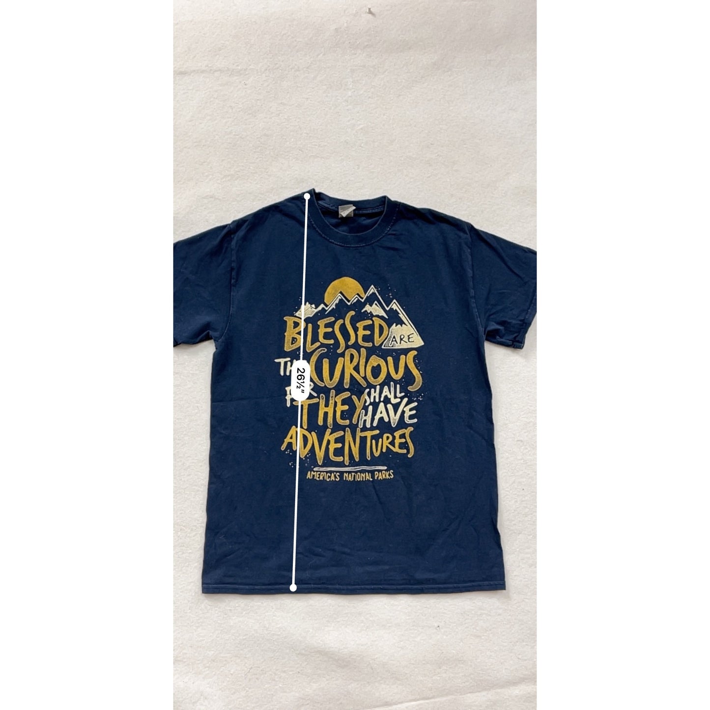 Blessed Are The Curious Graphic Tee Unisex M Gildan #8115