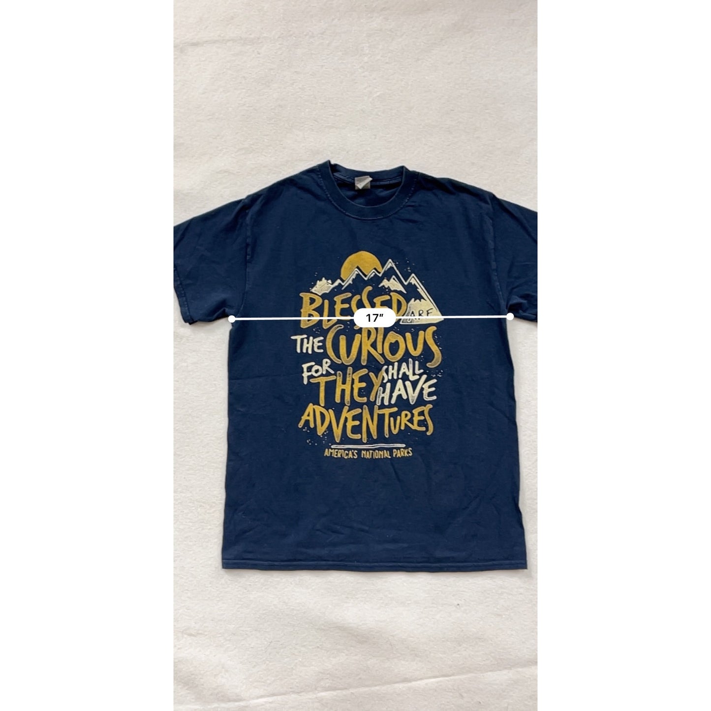 Blessed Are The Curious Graphic Tee Unisex M Gildan #8115