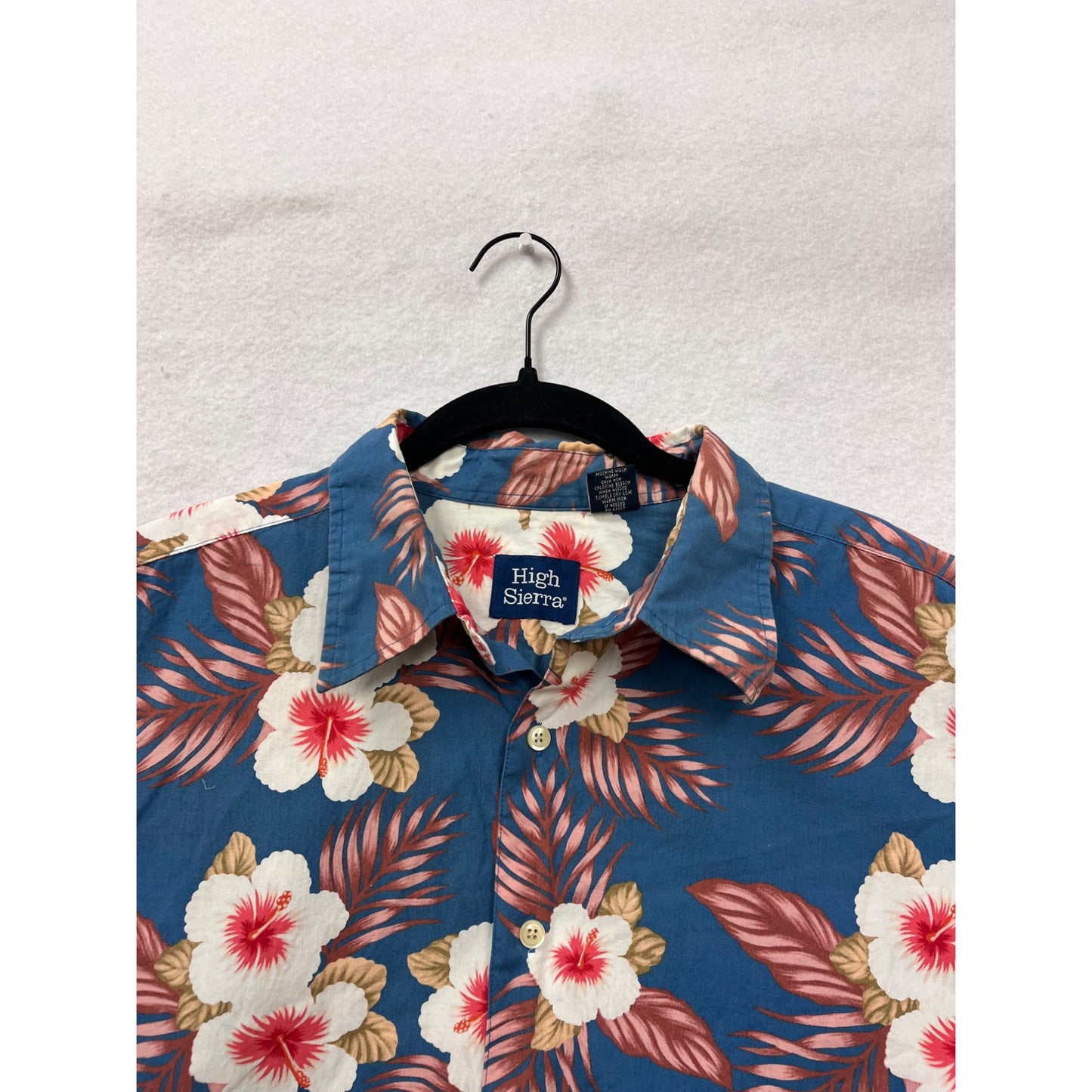 Mens XL High Sierra Hawaiian Floral Short Sleeve Button-Up Shirt 100% Cotton #6584