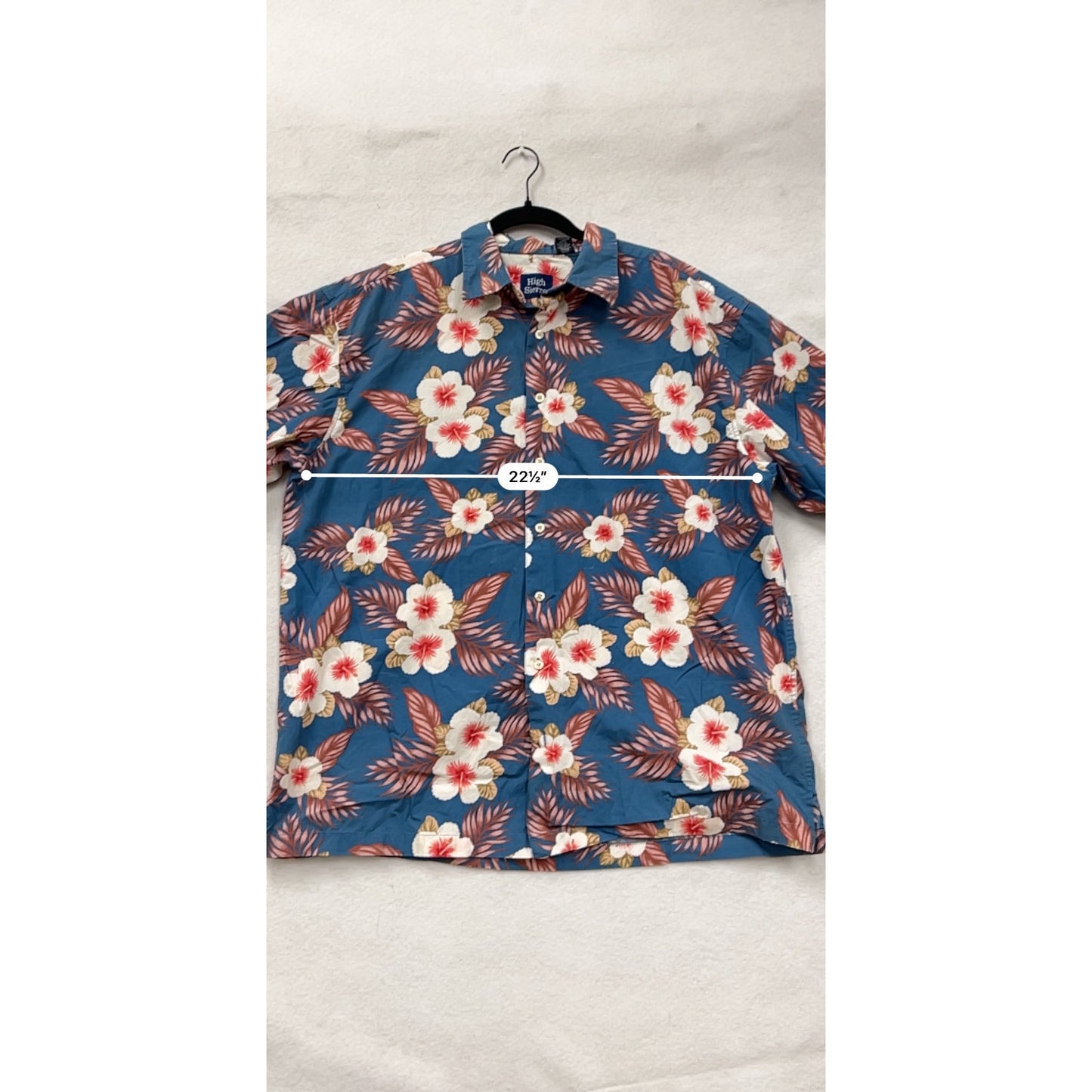 Mens XL High Sierra Hawaiian Floral Short Sleeve Button-Up Shirt 100% Cotton #6584