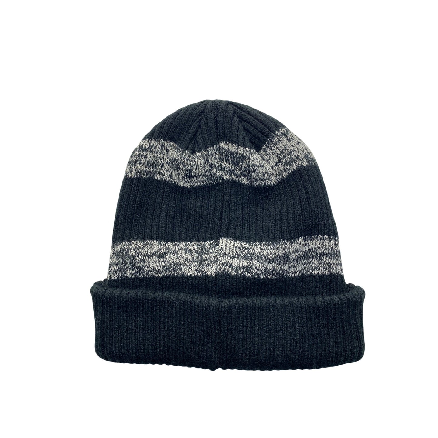 Levis Dark Gray & White Striped Knit Beanie #7289