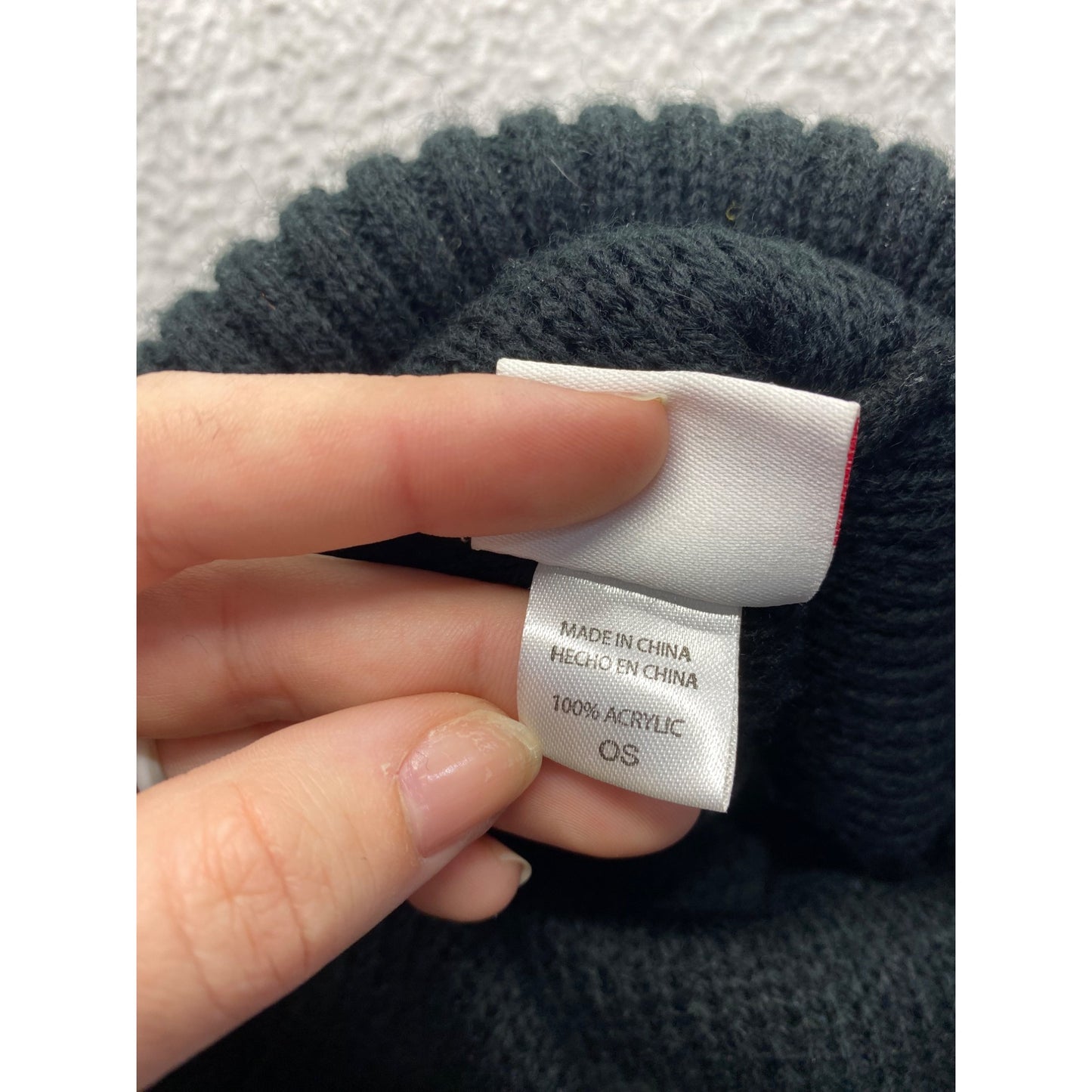 Levis Dark Gray & White Striped Knit Beanie #7289