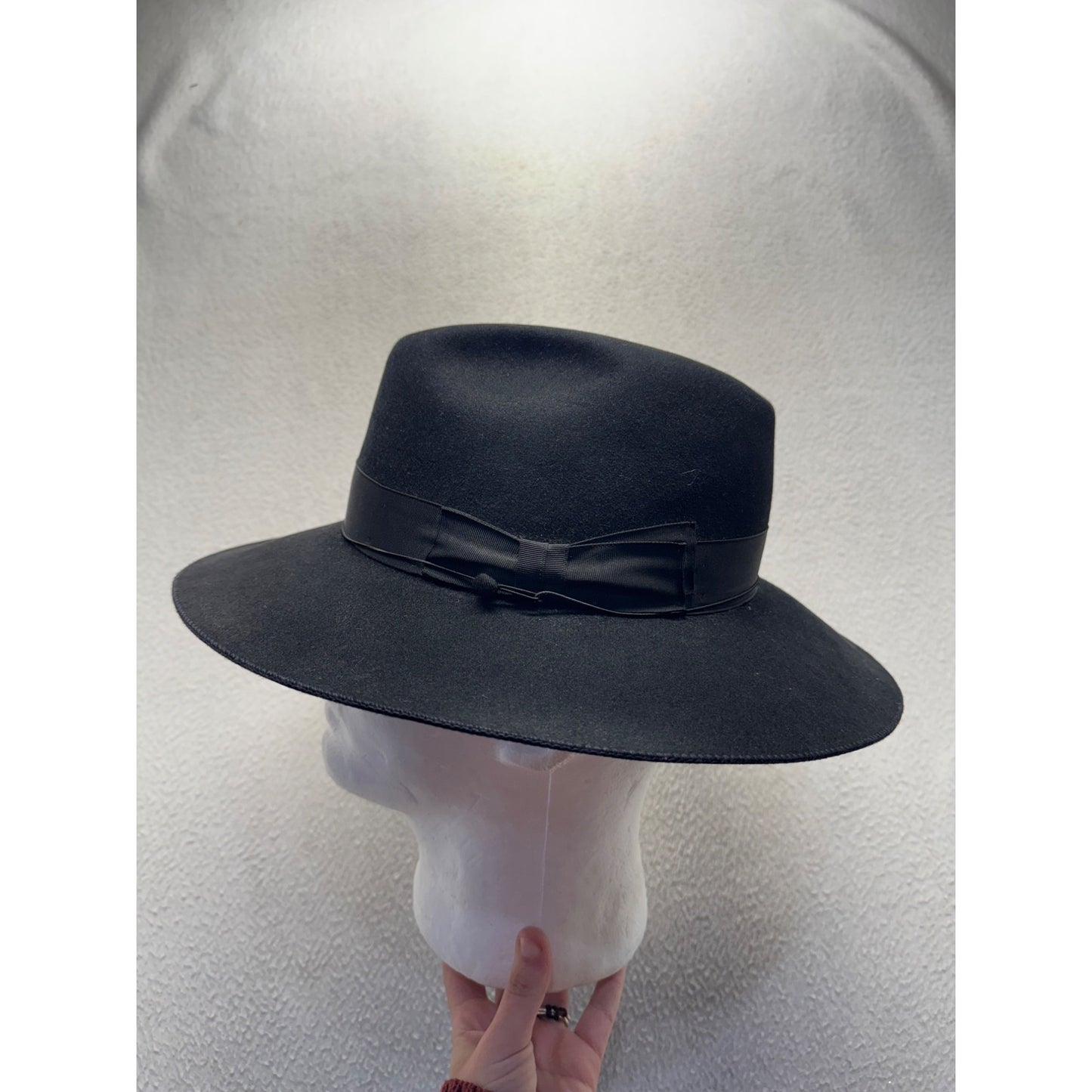 Black Wide Brim Fedora Hat Classic Design #150B