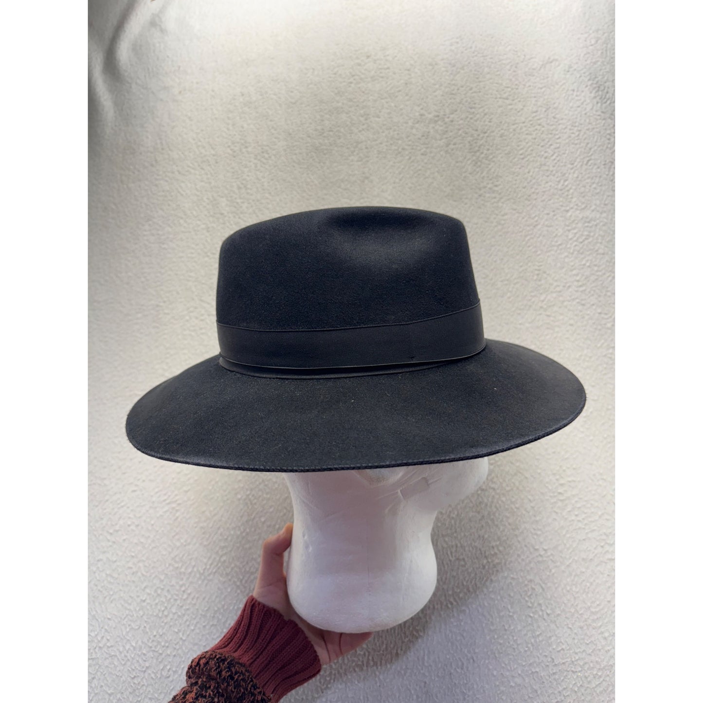 Black Wide Brim Fedora Hat Classic Design #150B