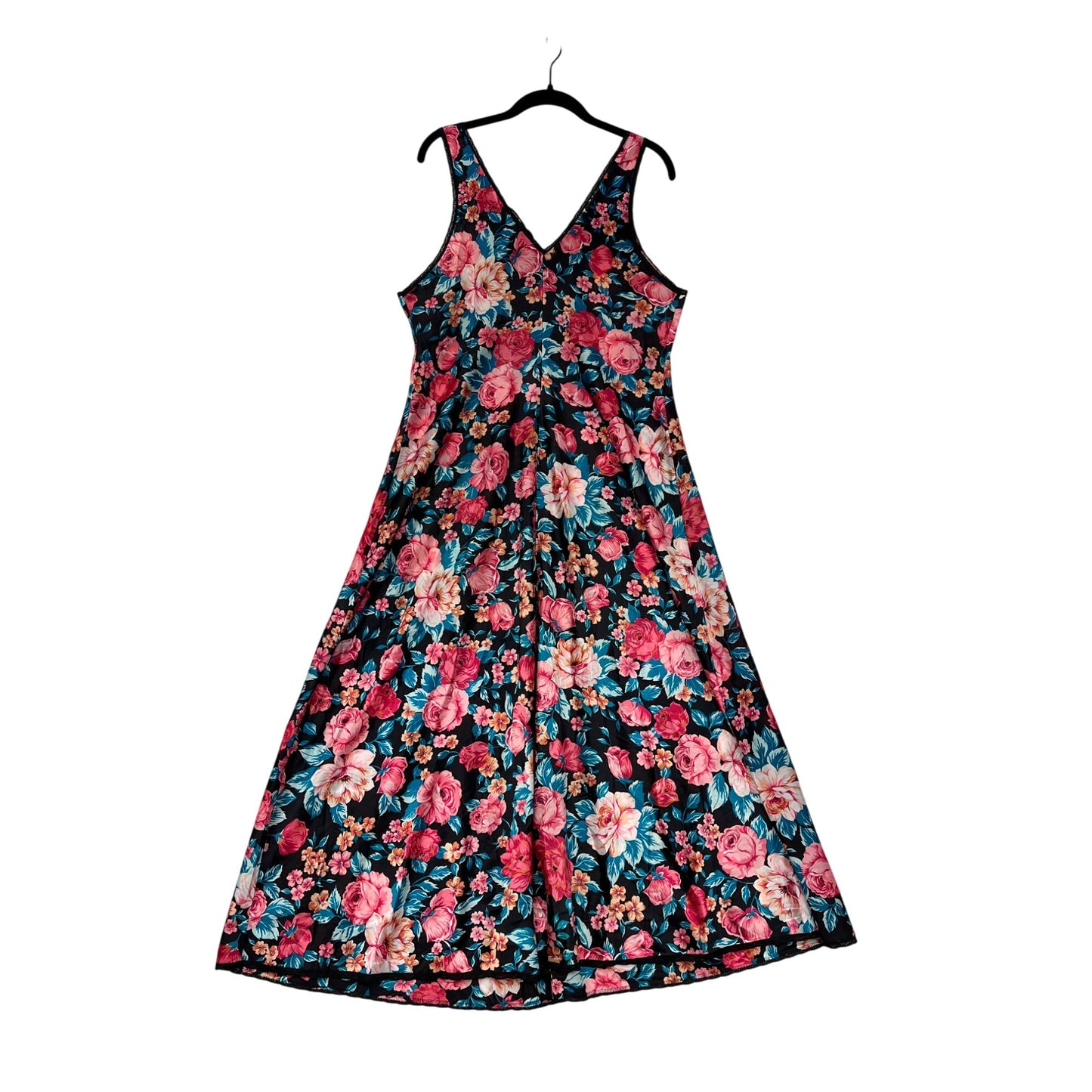 Vintage Vanity Fair Floral Sleeveless Nightgown Dress Womens M #8019