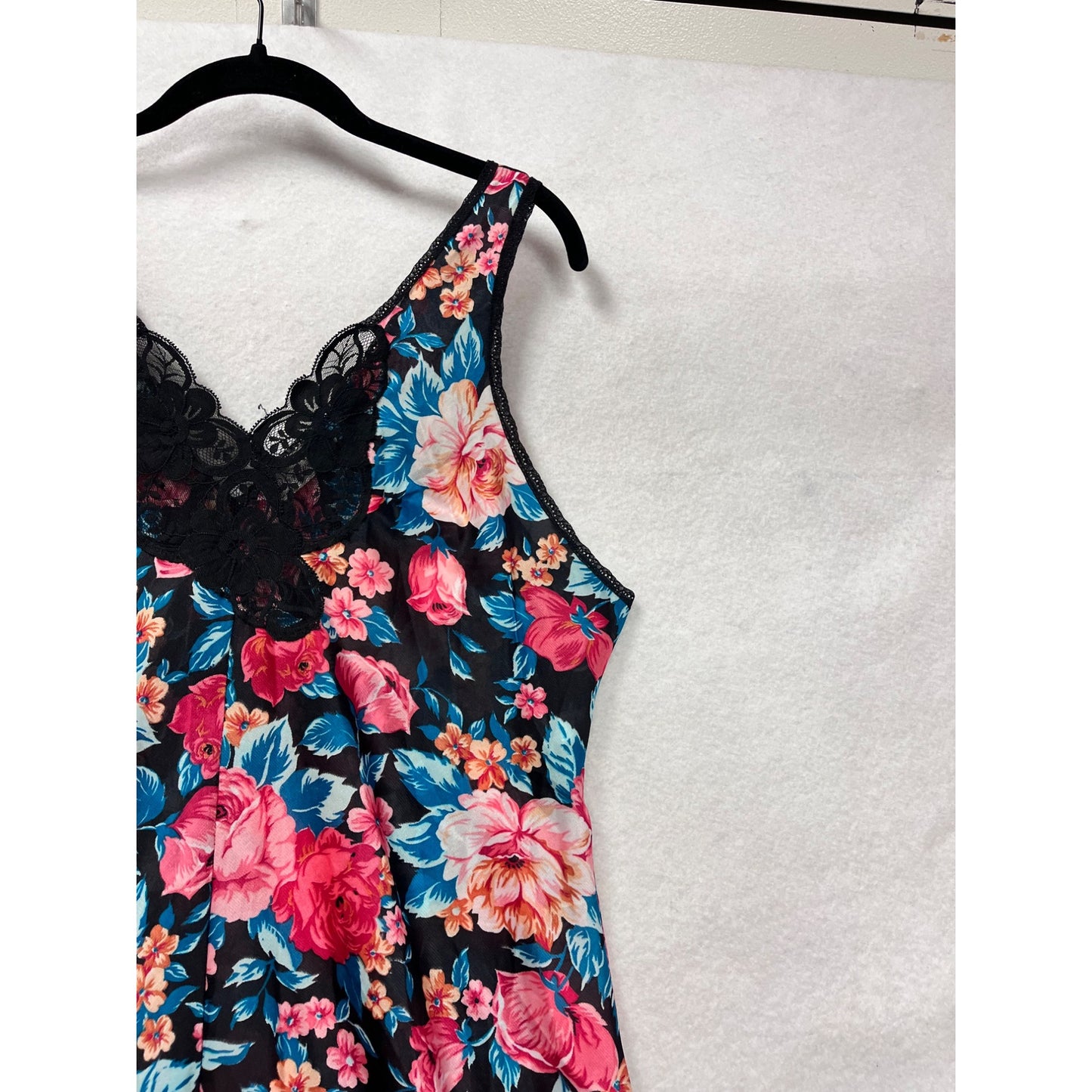 Vintage Vanity Fair Floral Sleeveless Nightgown Dress Womens M #8019