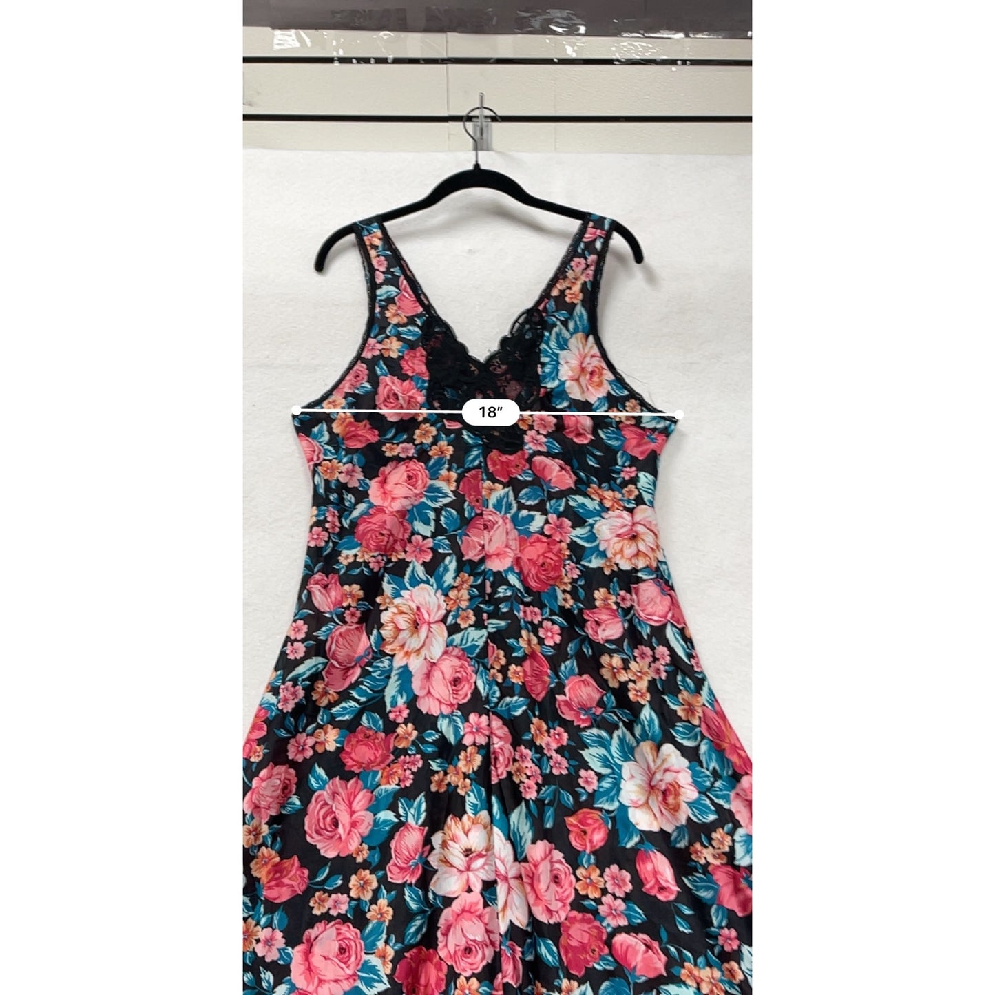 Vintage Vanity Fair Floral Sleeveless Nightgown Dress Womens M #8019