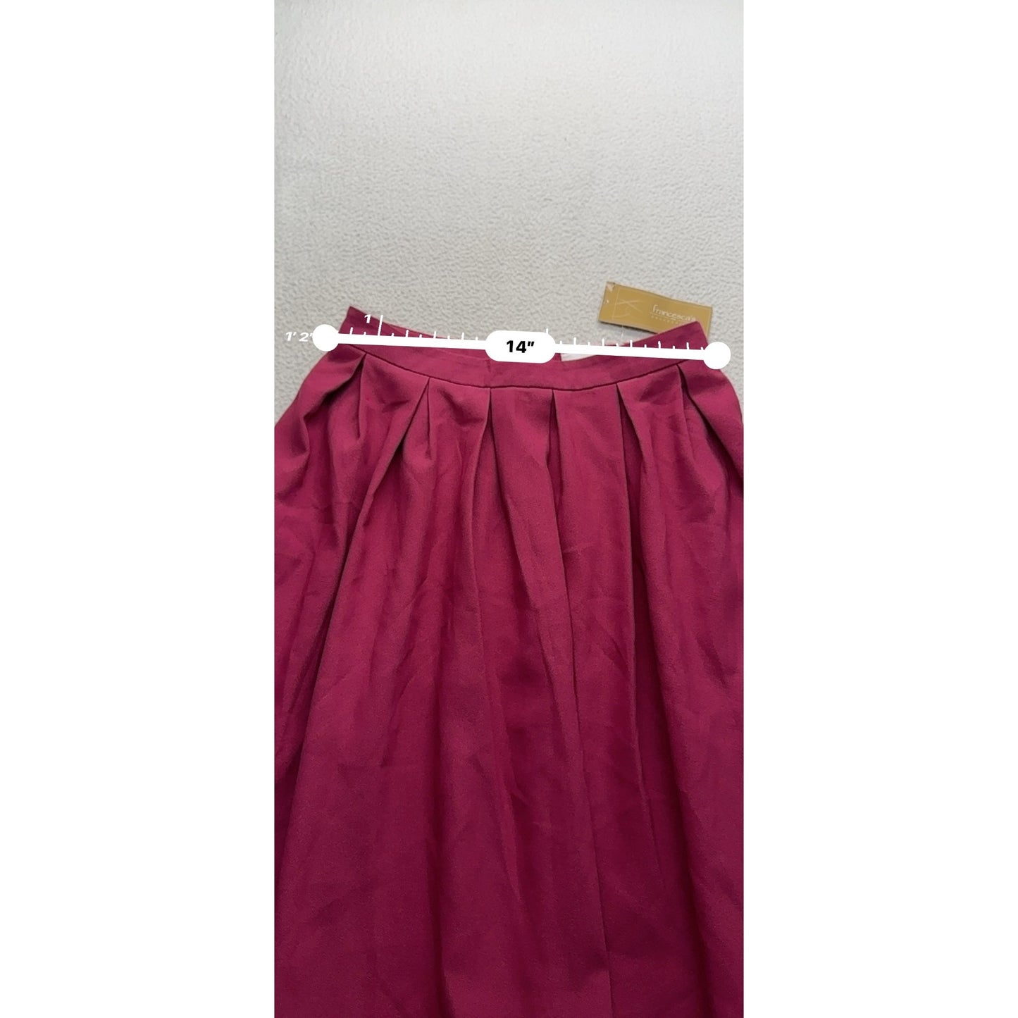 Fuchsia Pleated A-Line Midi Skirt Moon By Francesca's S 9581