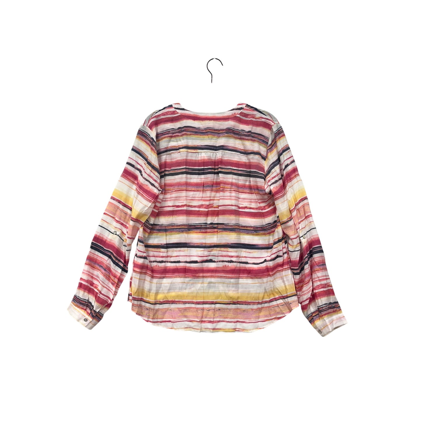 Hope & Harlow Womens Medium Striped Button-Up Blouse #6811