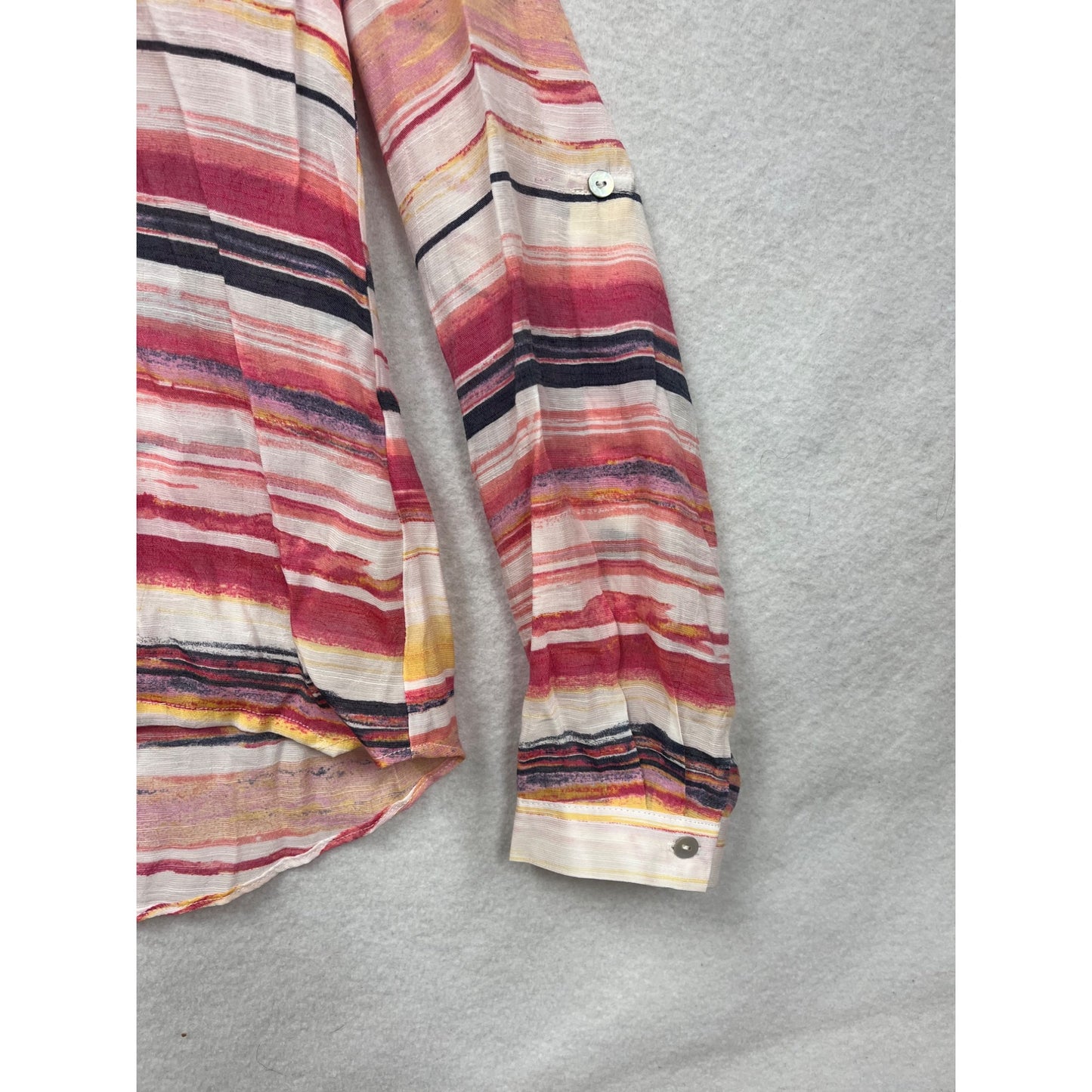 Hope & Harlow Womens Medium Striped Button-Up Blouse #6811