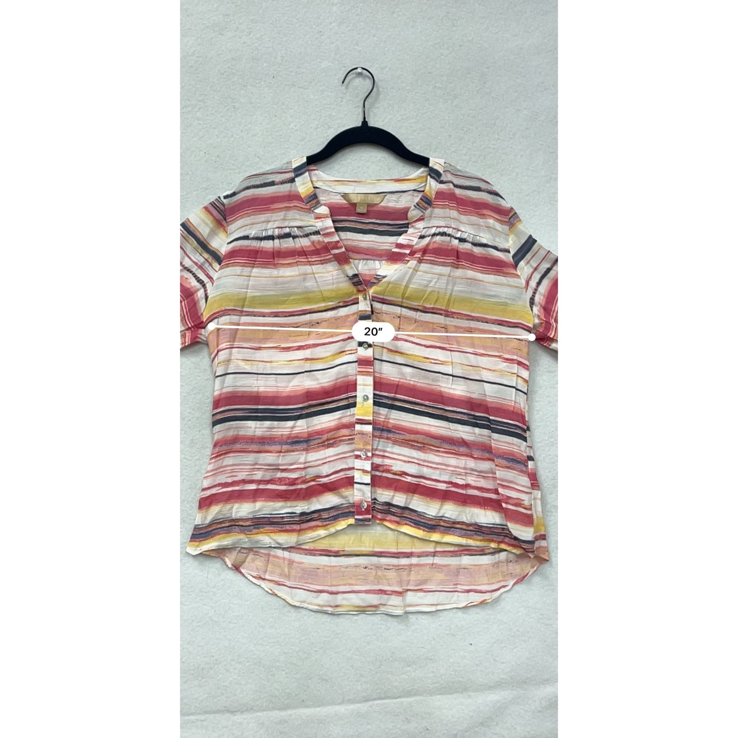 Hope & Harlow Womens Medium Striped Button-Up Blouse #6811