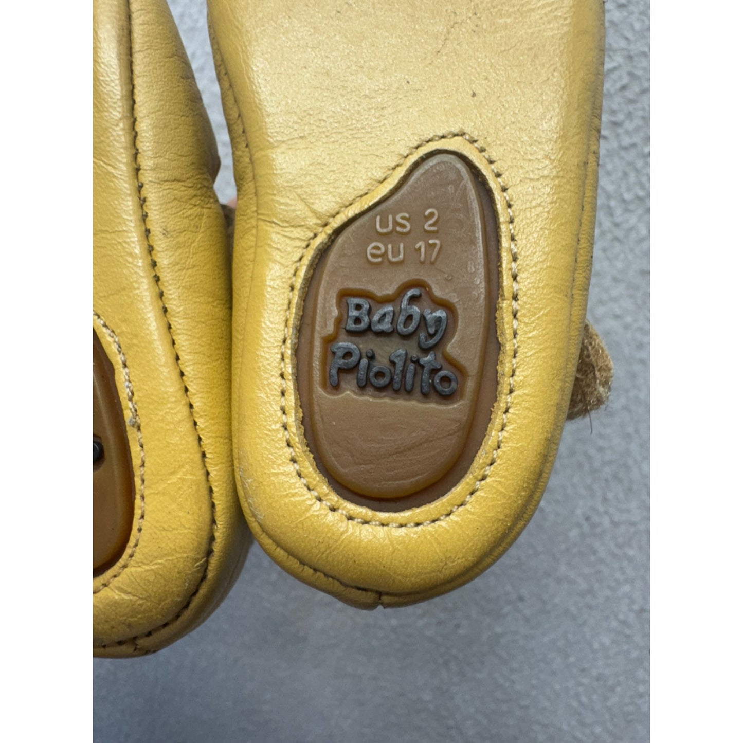 Baby PioLita Yellow Leather Mary Jane Baby Shoes US 2 EU 17 #9820