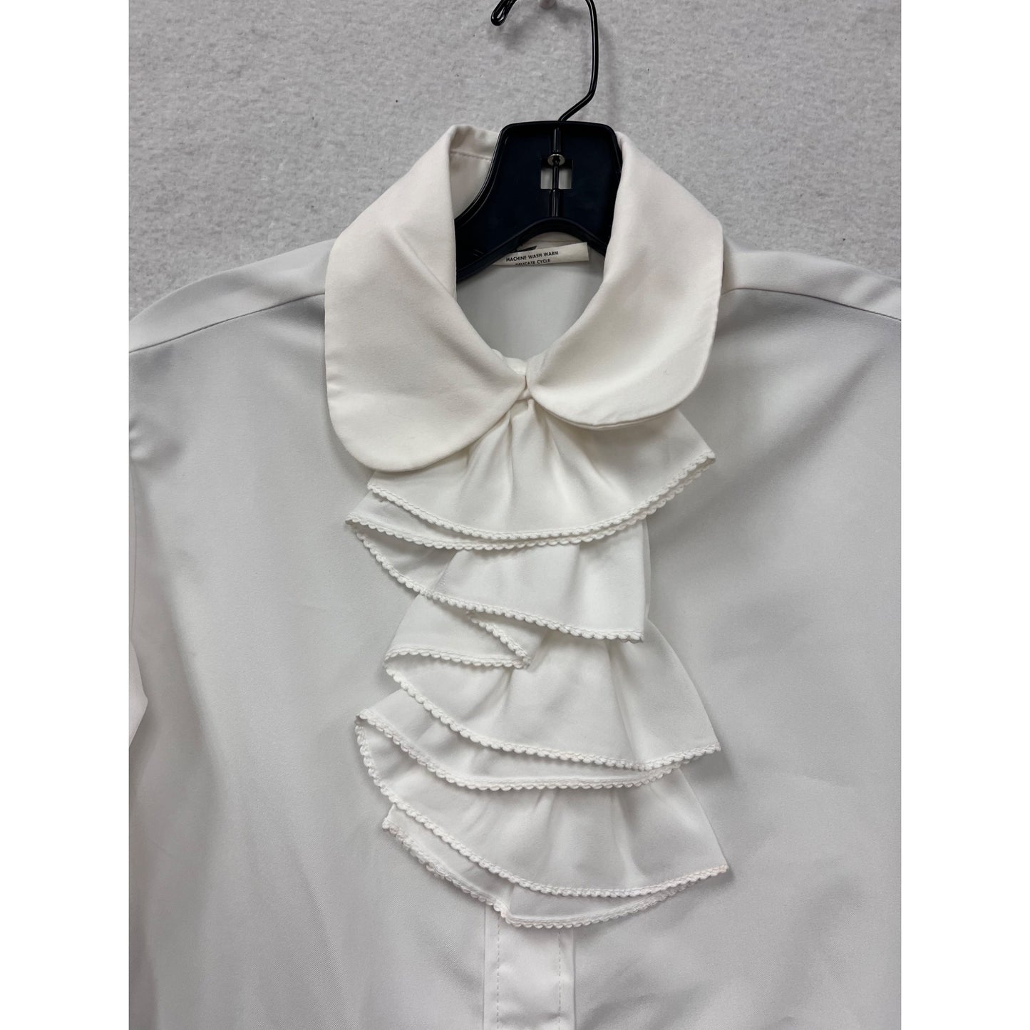 Vintage Terry Chicago White Ruffled Button-Up Blouse #8355