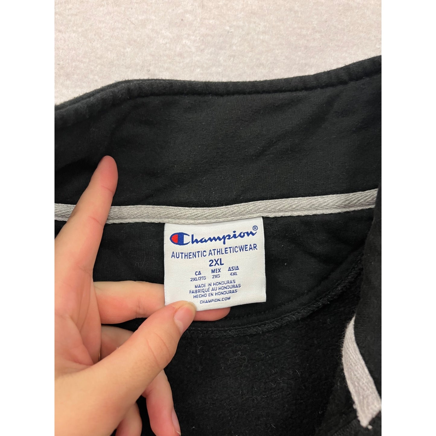 Champion Iowa 2XL Black Quarter-Zip Pullover Sweatshirt #891A