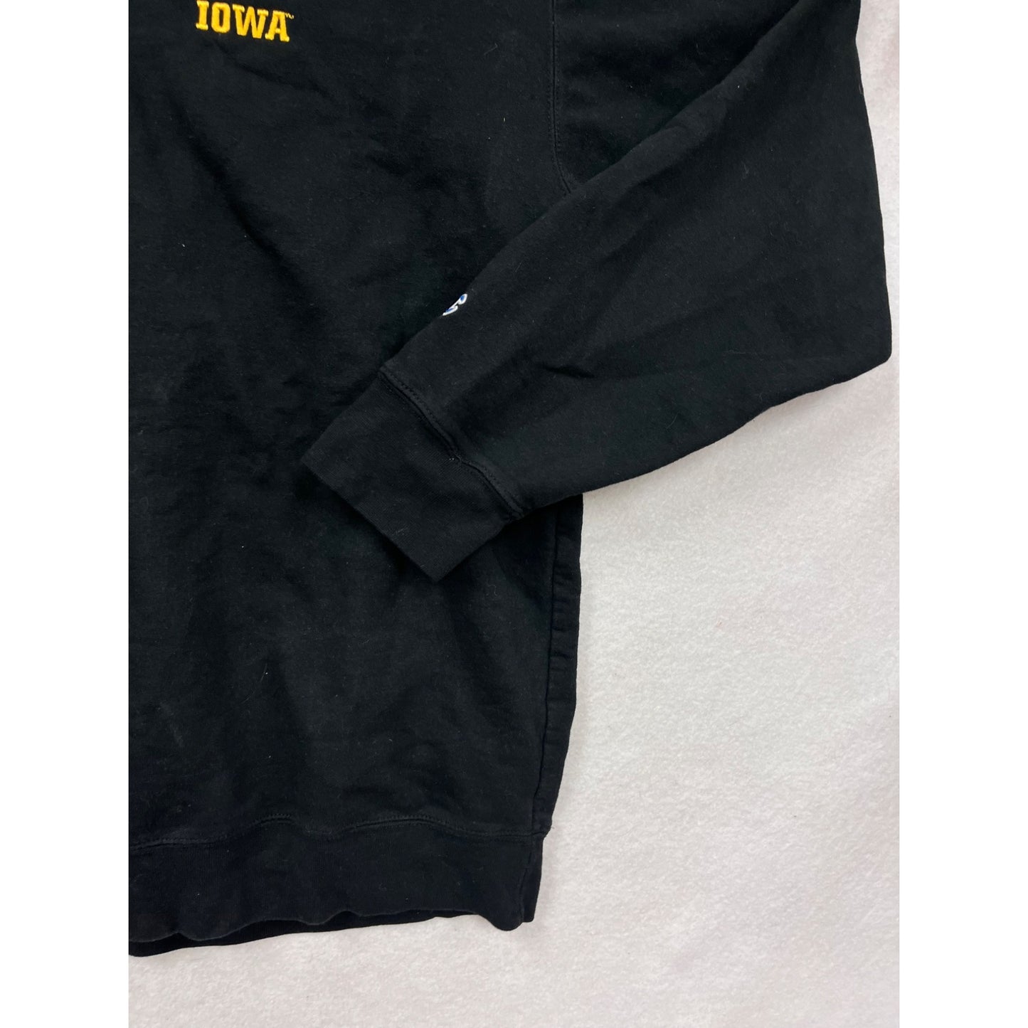 Champion Iowa 2XL Black Quarter-Zip Pullover Sweatshirt #891A