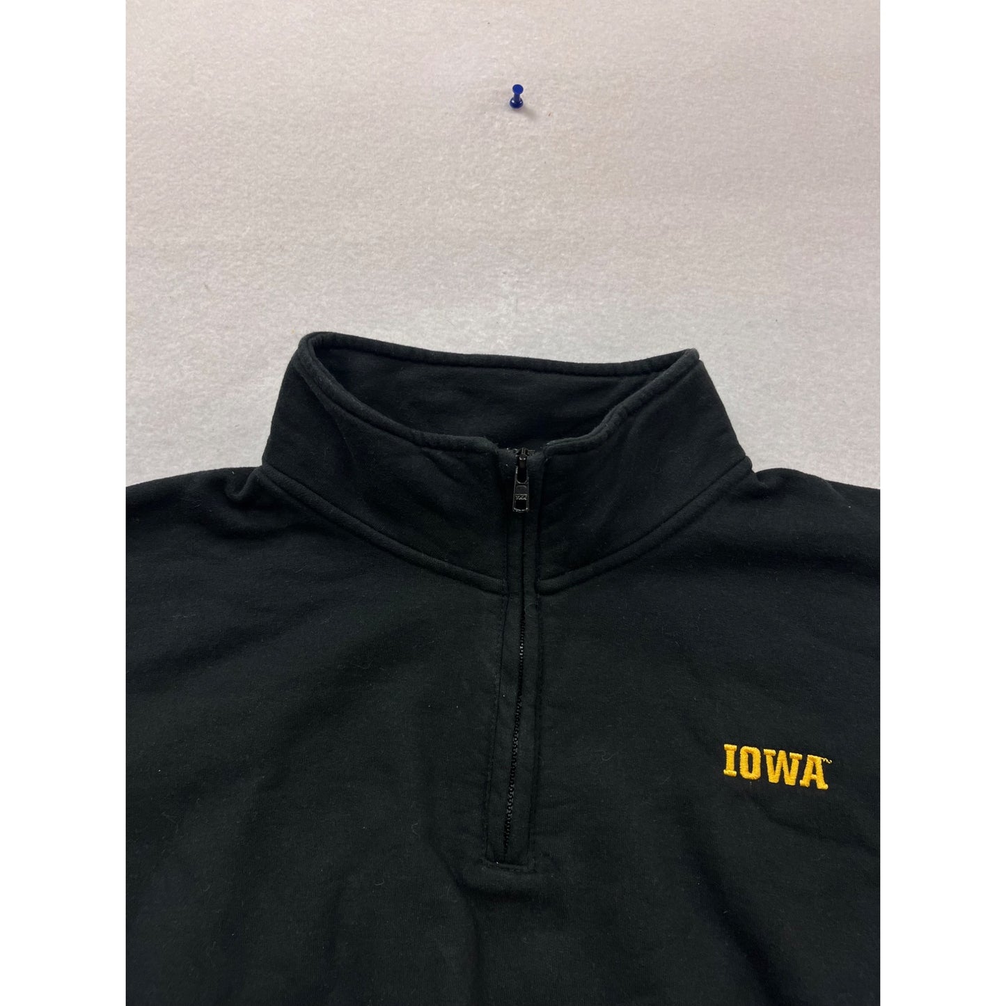 Champion Iowa 2XL Black Quarter-Zip Pullover Sweatshirt #891A