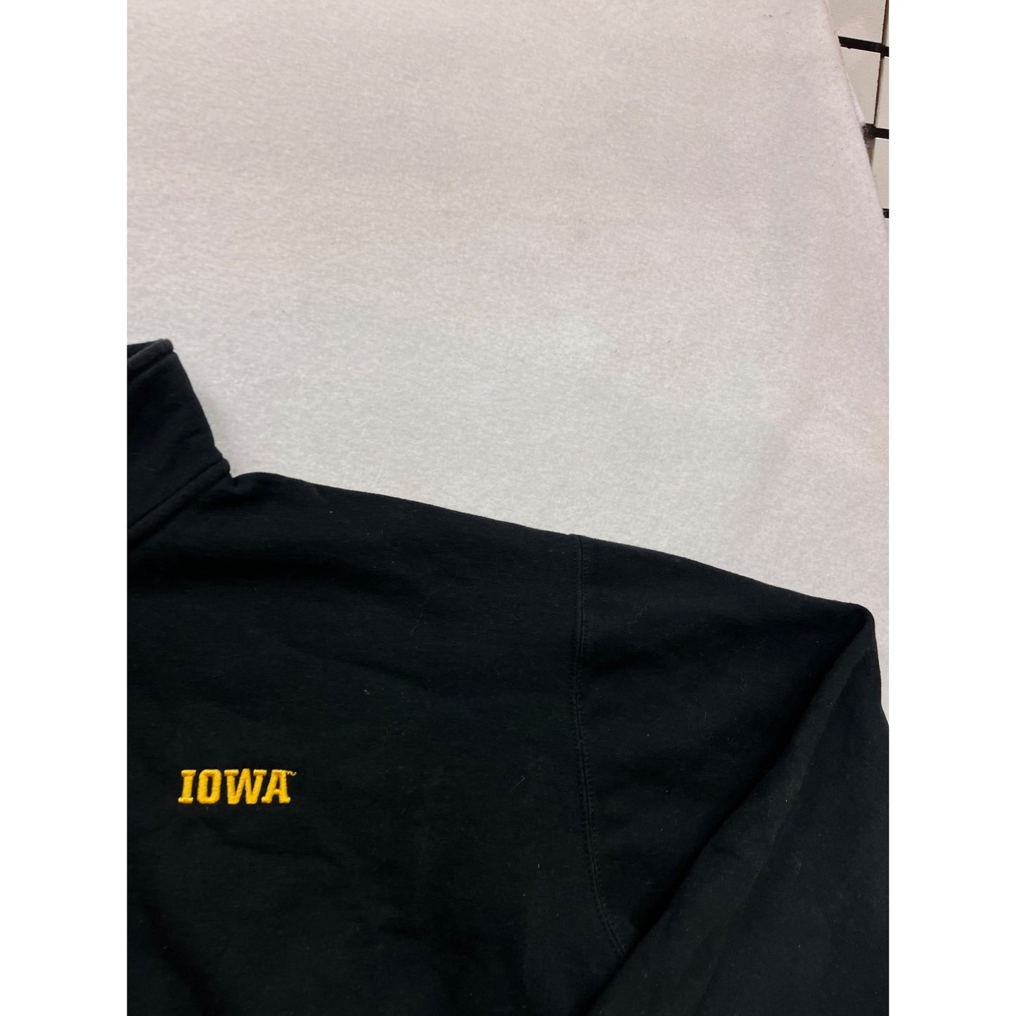 Champion Iowa 2XL Black Quarter-Zip Pullover Sweatshirt #891A