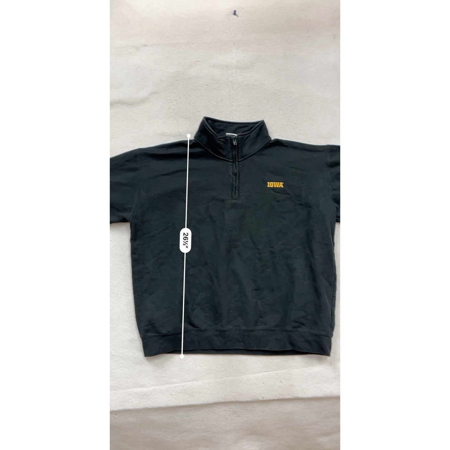 Champion Iowa 2XL Black Quarter-Zip Pullover Sweatshirt #891A