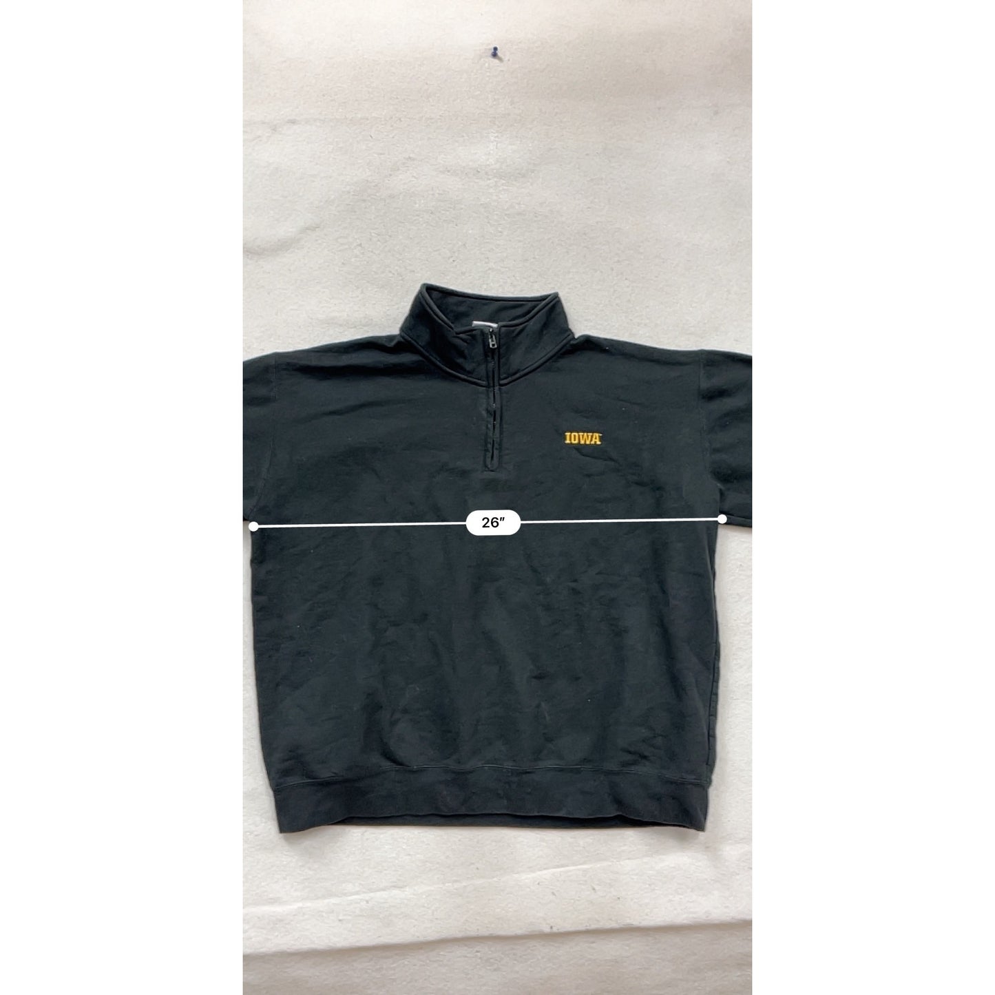 Champion Iowa 2XL Black Quarter-Zip Pullover Sweatshirt #891A