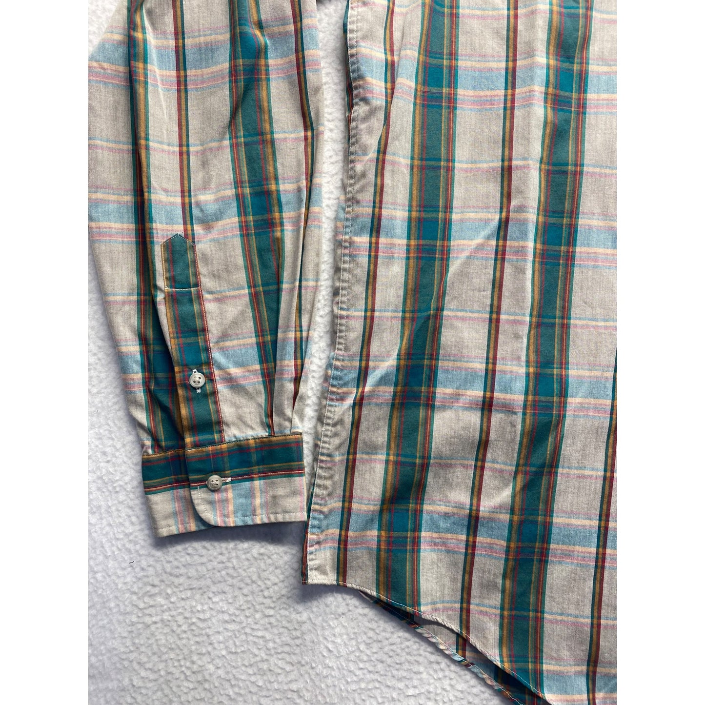 Vintage Cacharel Mens Long Sleeve Plaid Shirt #5892