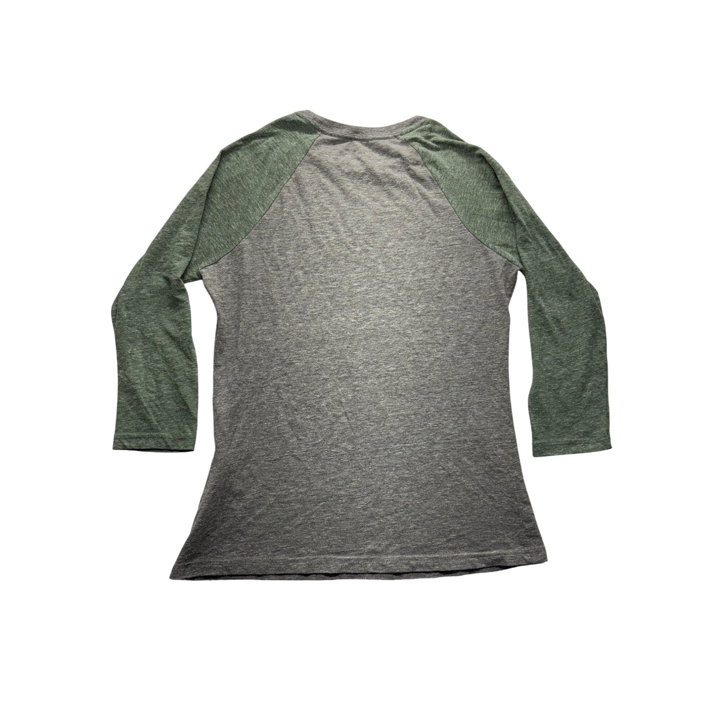 Minnesota Wild Womens Gray & Green 3/4 Sleeve Raglan Tee #7551