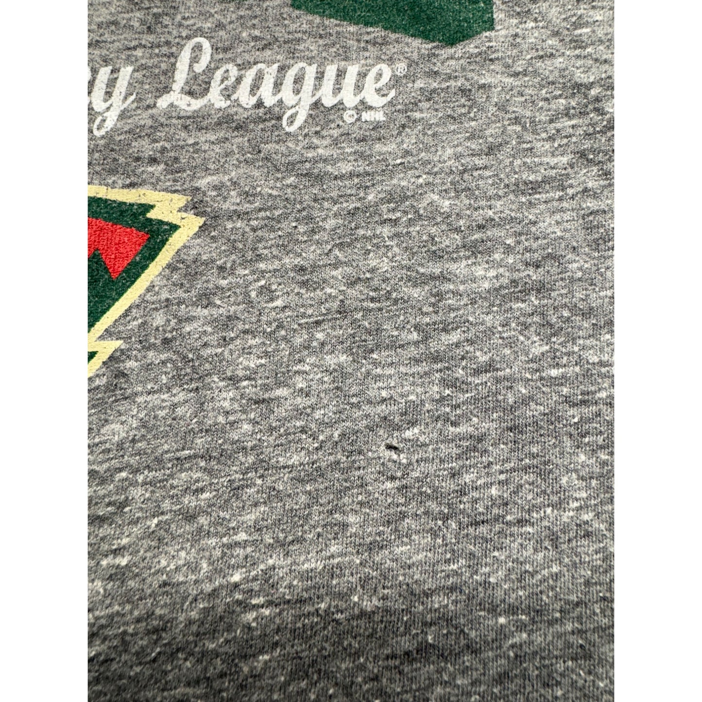 Minnesota Wild Womens Gray & Green 3/4 Sleeve Raglan Tee #7551