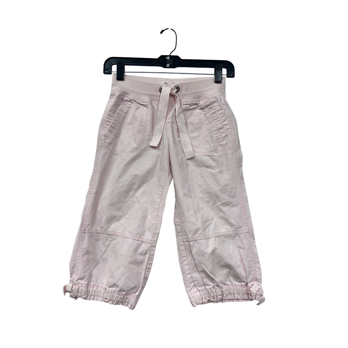 Girls Pink GAP Kids Cotton Cropped Pants With Elastic Cuffs & Back Pockets Size 10 #6707