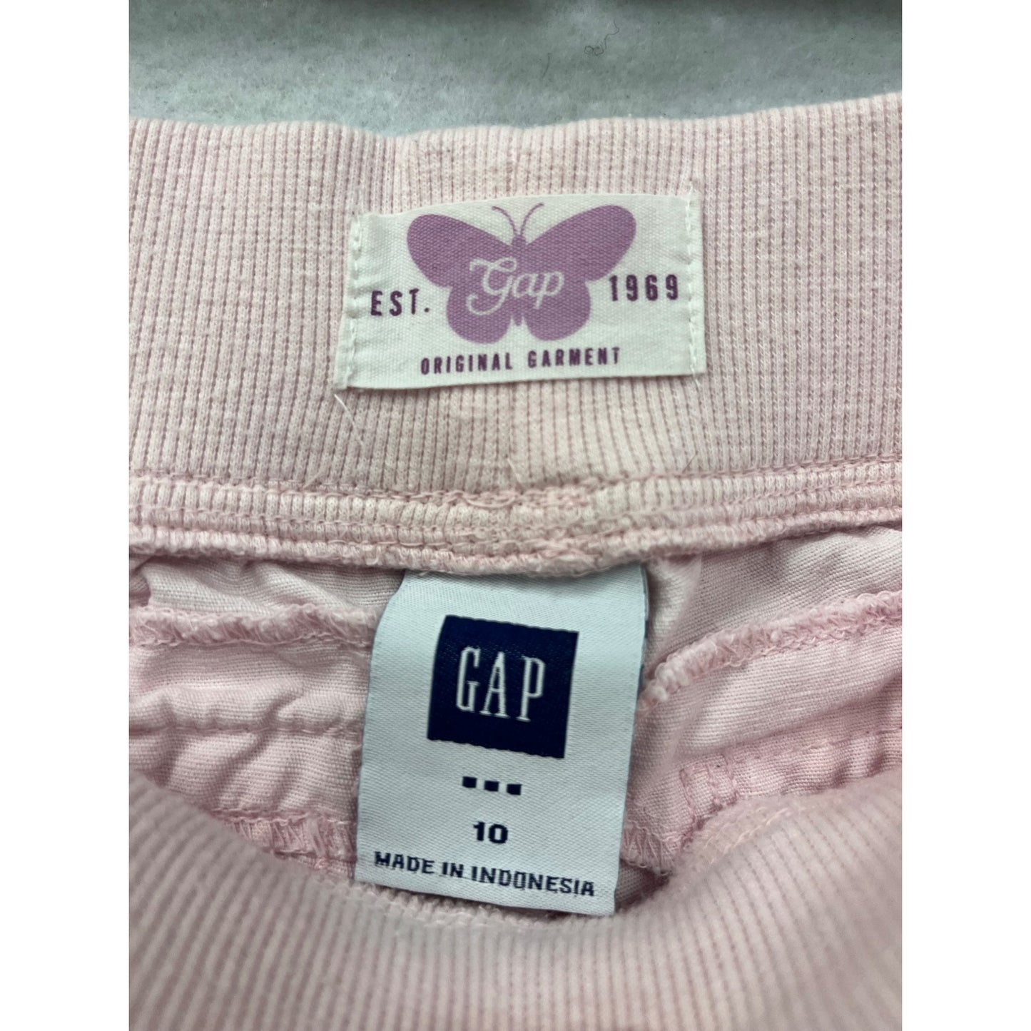 Girls Pink GAP Kids Cotton Cropped Pants With Elastic Cuffs & Back Pockets Size 10 #6707
