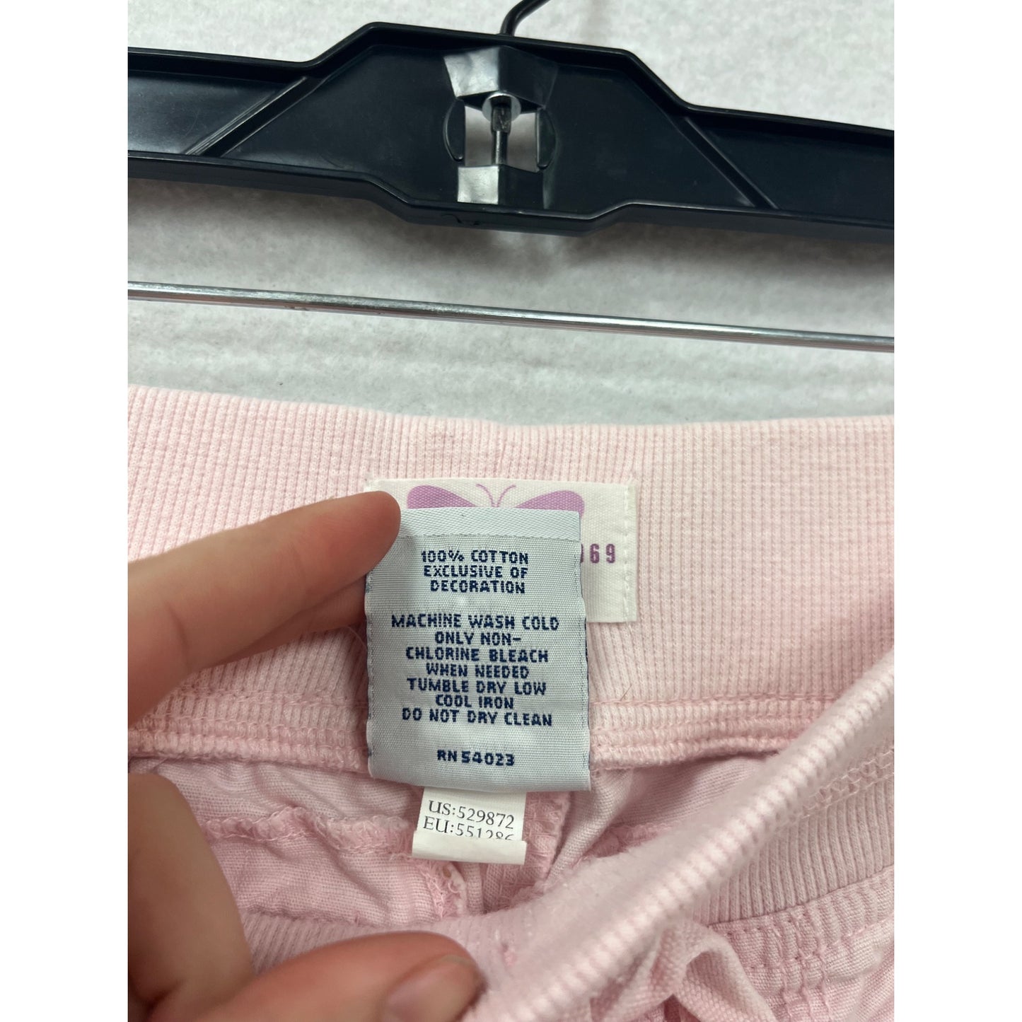 Girls Pink GAP Kids Cotton Cropped Pants With Elastic Cuffs & Back Pockets Size 10 #6707