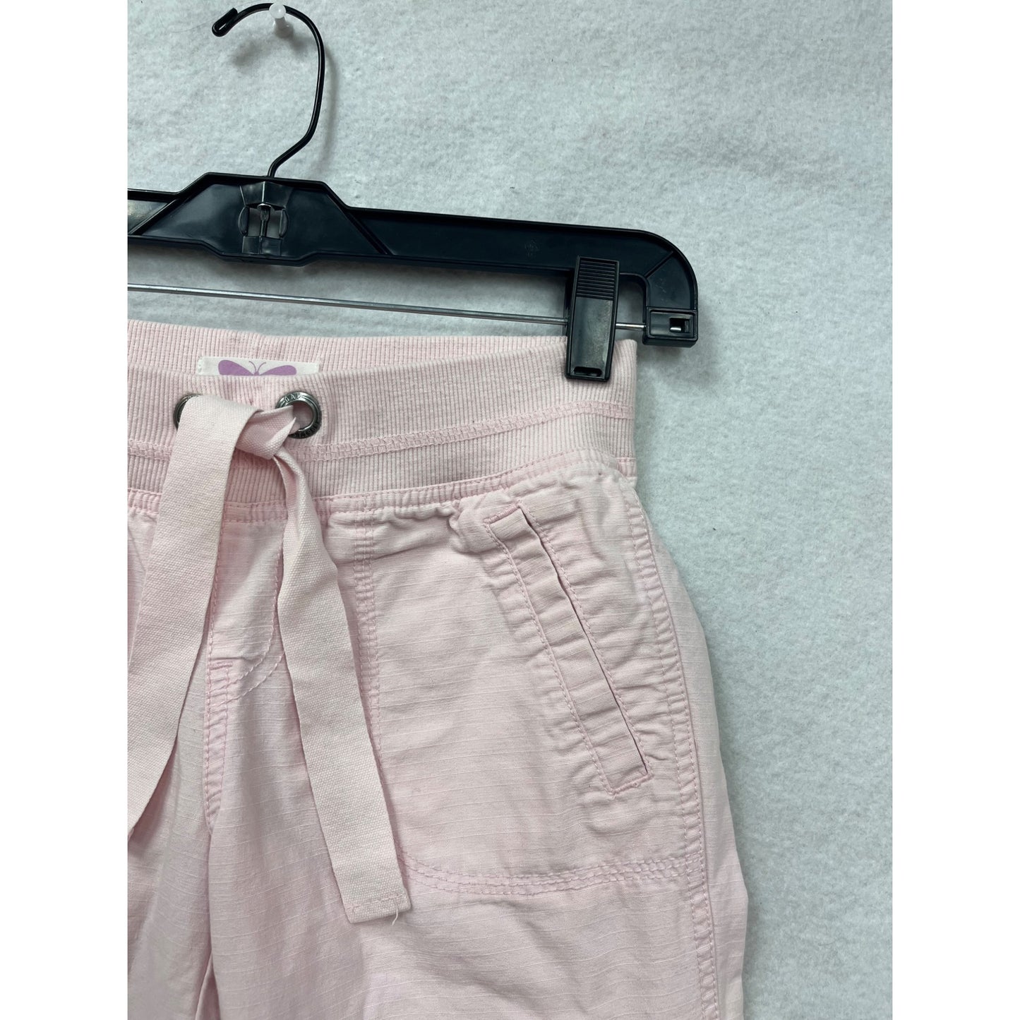 Girls Pink GAP Kids Cotton Cropped Pants With Elastic Cuffs & Back Pockets Size 10 #6707