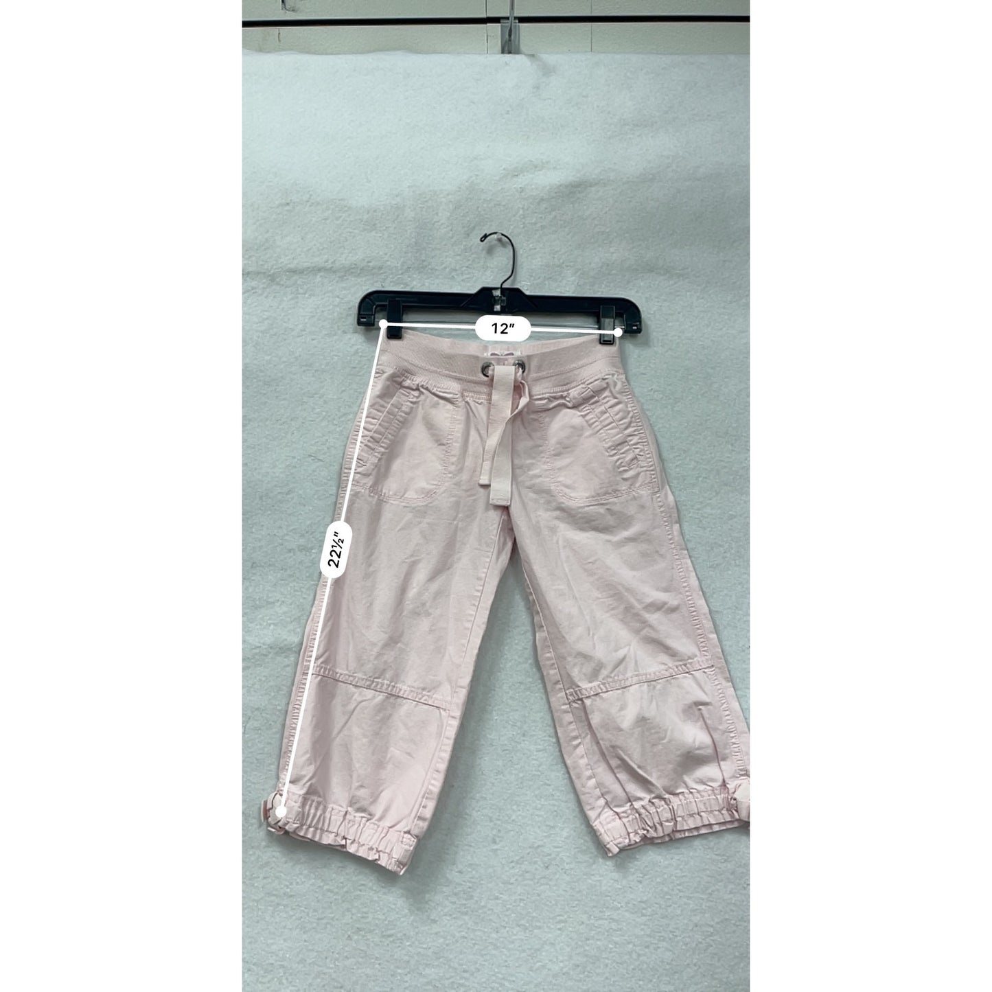 Girls Pink GAP Kids Cotton Cropped Pants With Elastic Cuffs & Back Pockets Size 10 #6707